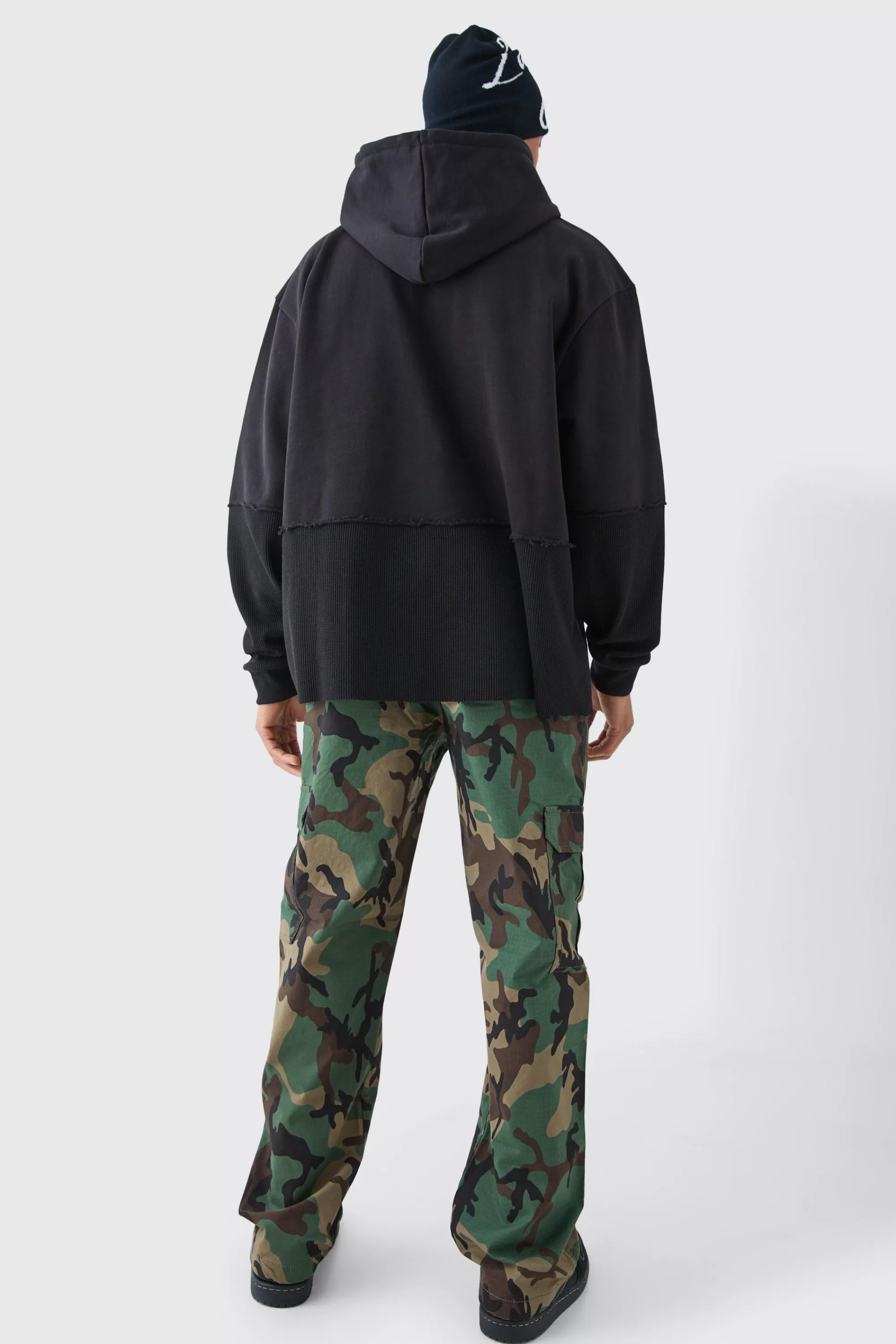 boohooMAN Relaxed Ripstop Camo Cargo Trouser | UK