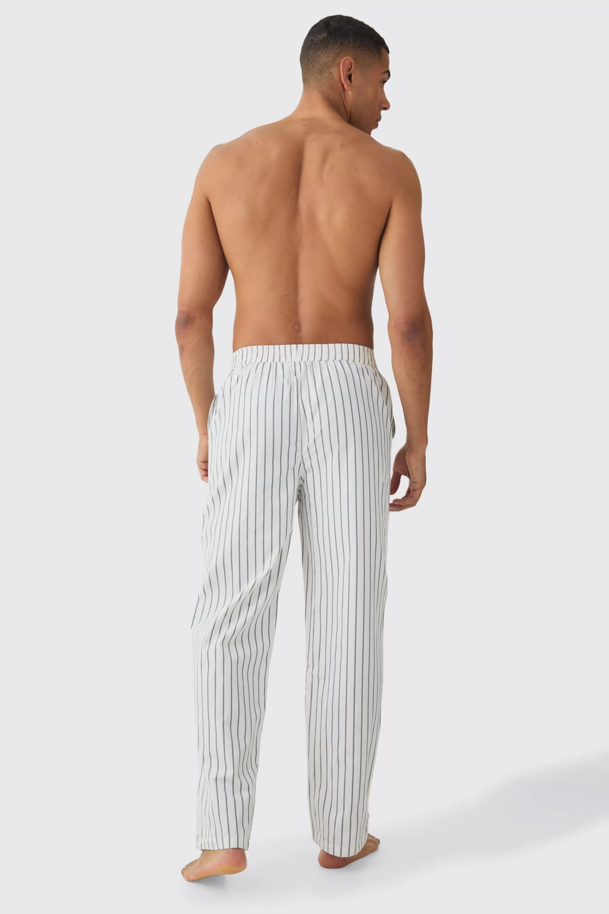 boohooMAN Relaxed Stripe Lounge Bottoms | UK