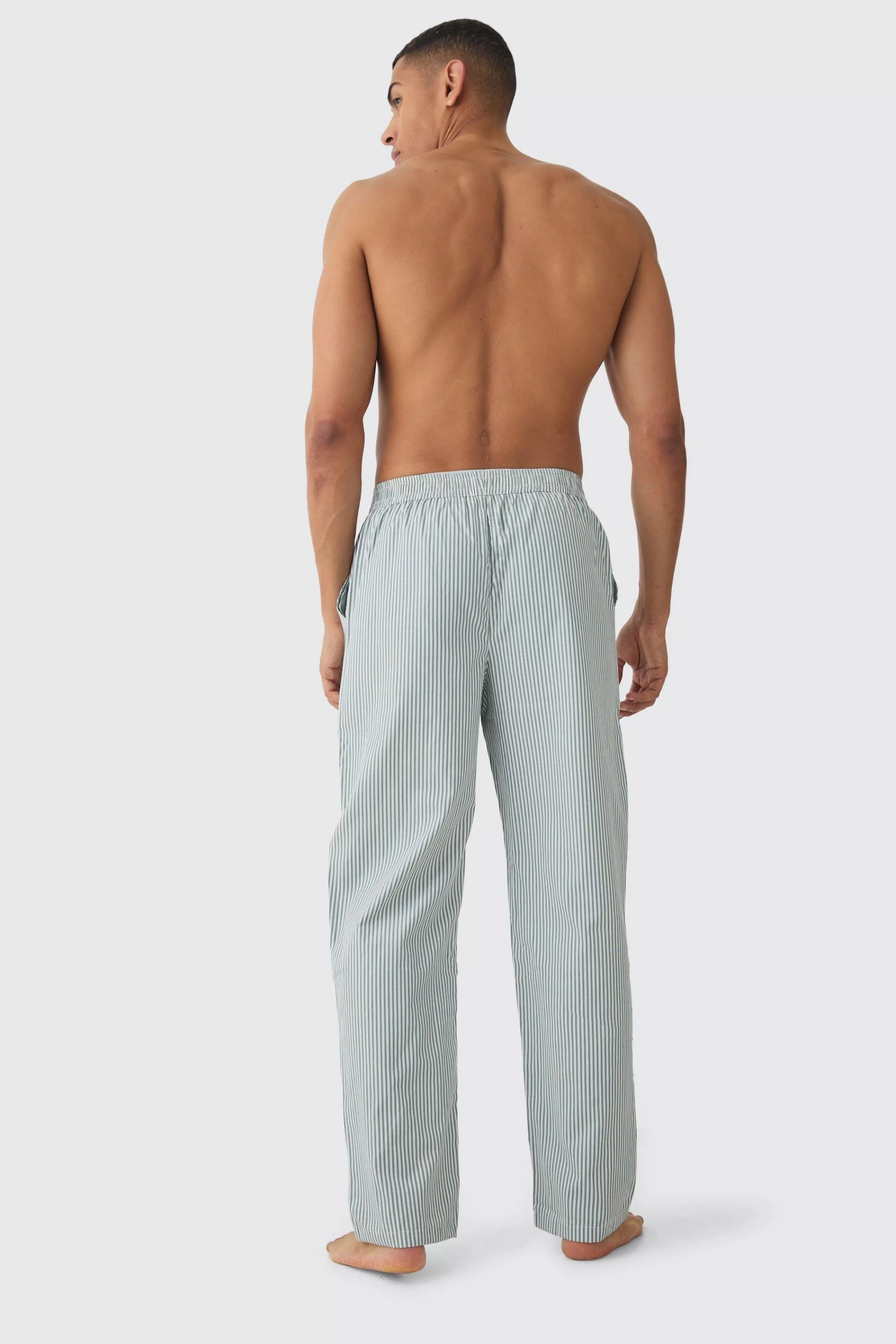 boohooMAN Relaxed Stripe Lounge Bottoms | UK