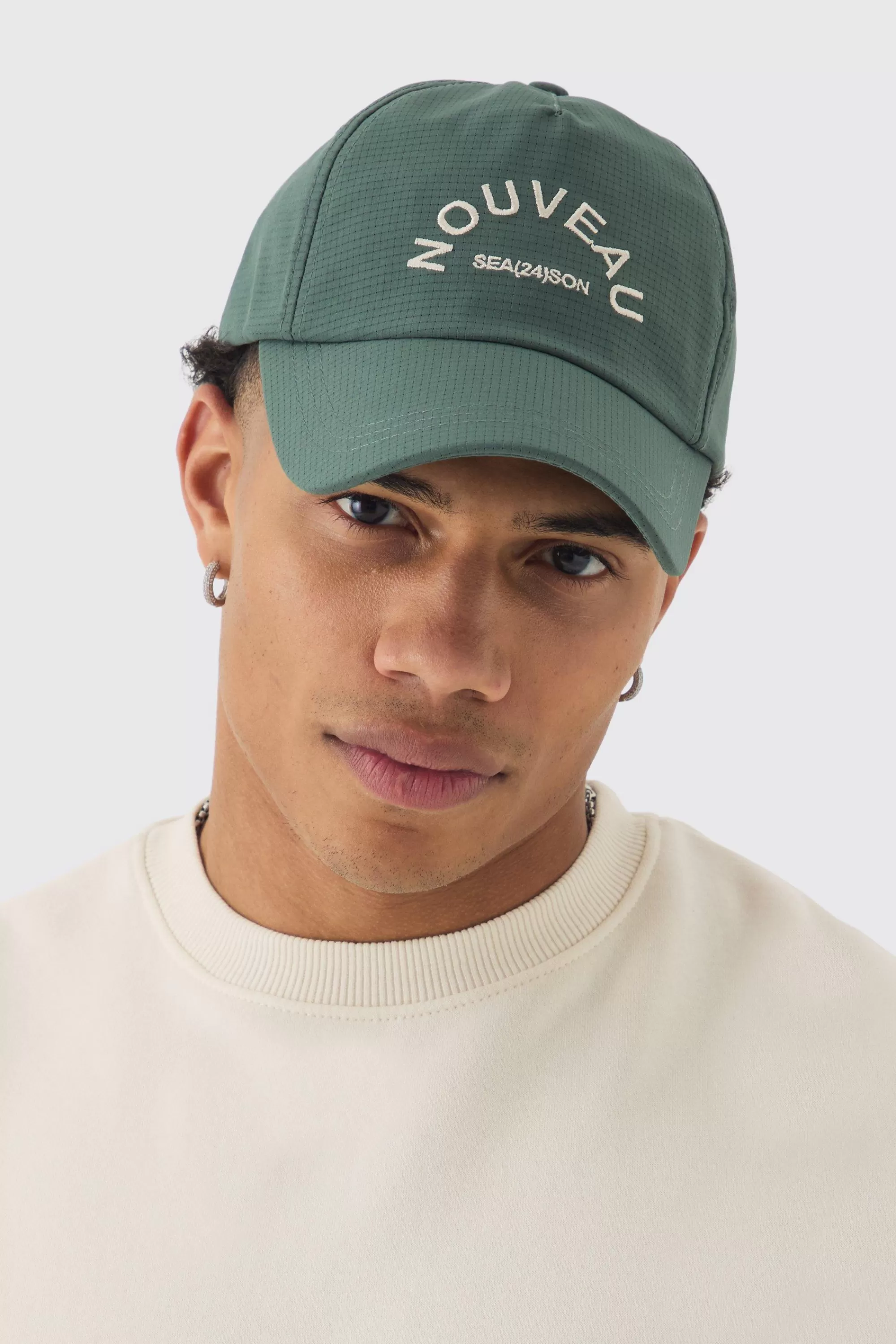 boohooMAN Ripstop Embroidered Graphic Cap In | UK