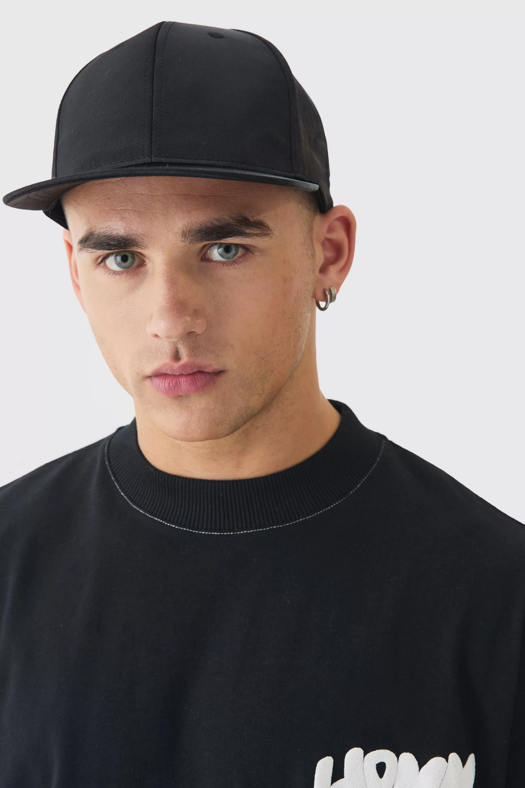 boohooMAN Satin Snapback In | UK