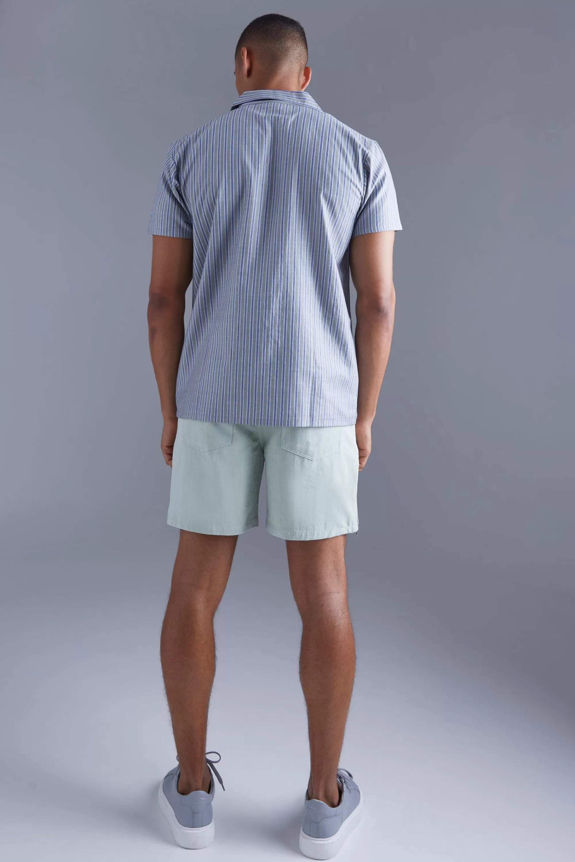 boohooMAN Short Sleeve Regular Bold Stripe Shirt | UK