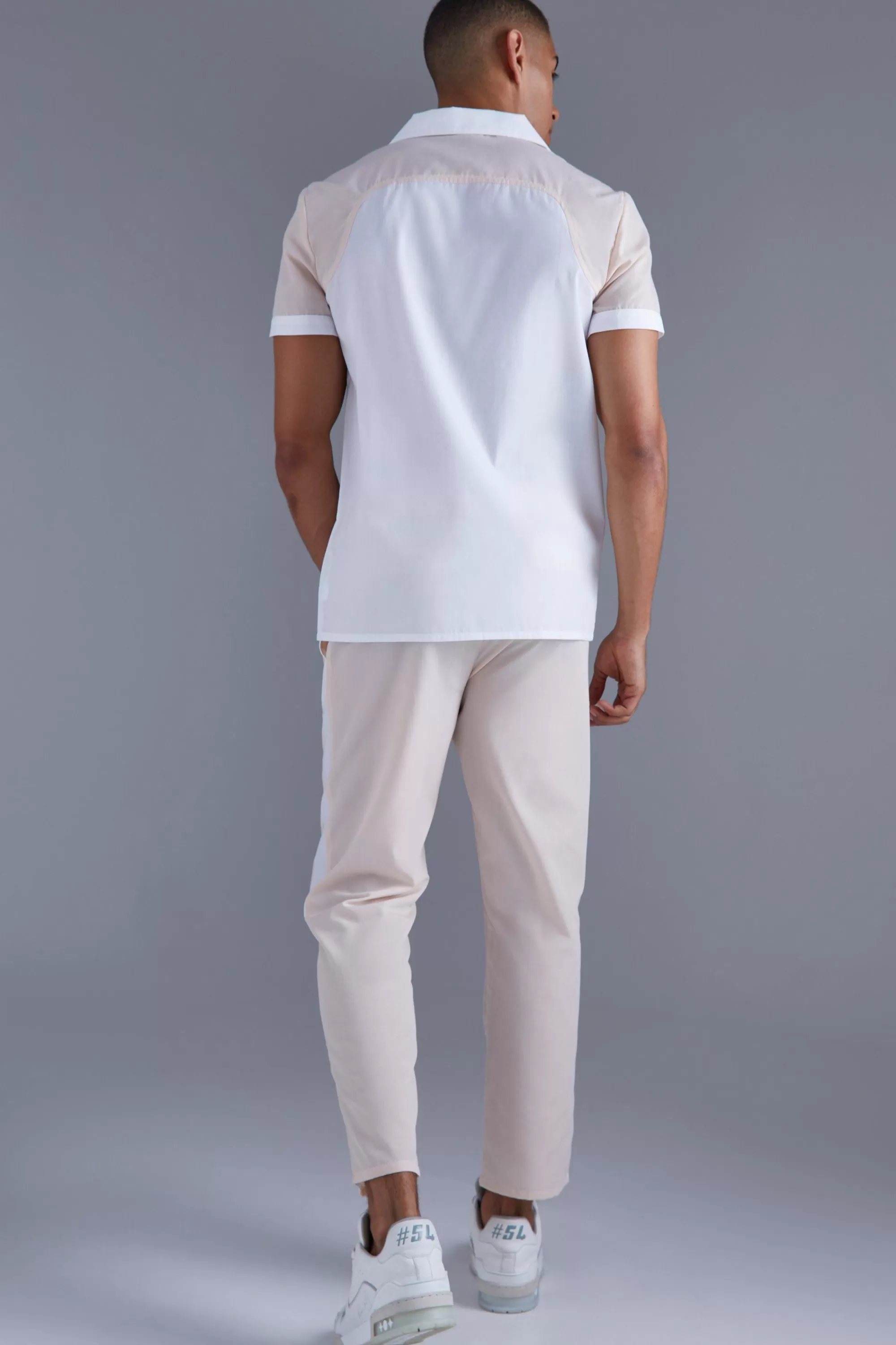 boohooMAN Short Sleeve Revere Panel Shirt | UK
