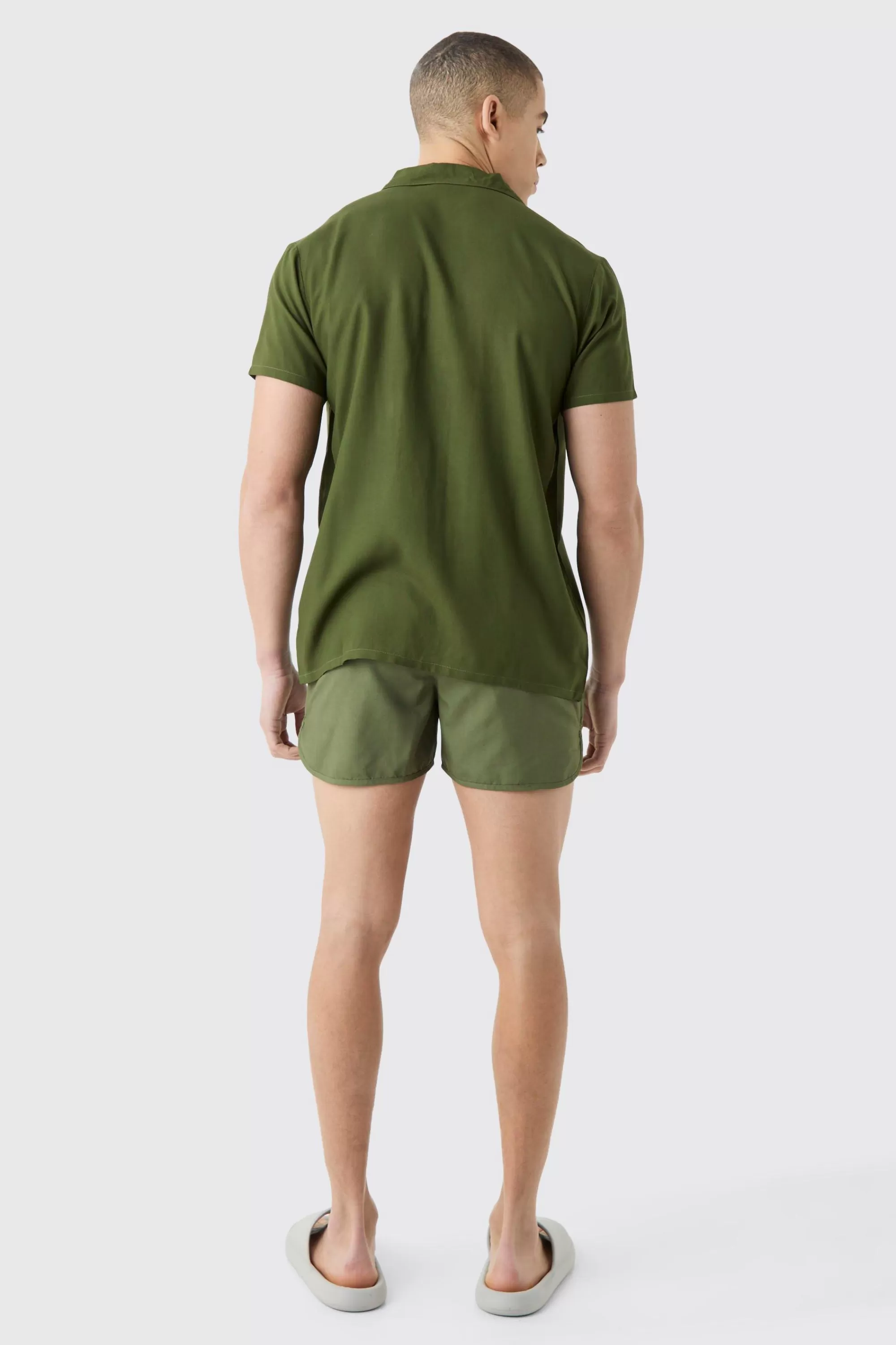 boohooMAN Short Sleeve Shirt & Swim Set | UK