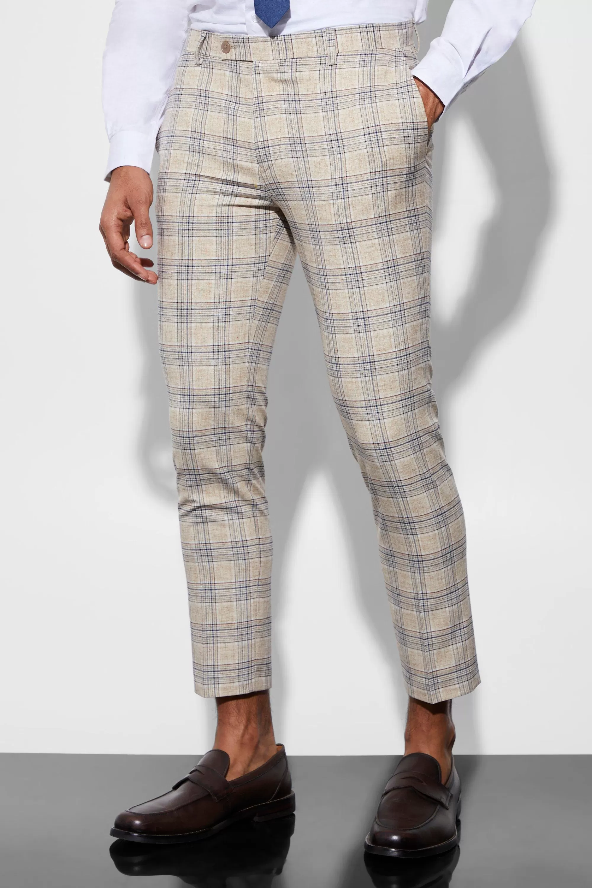 boohooMAN Skinny Check Suit | UK