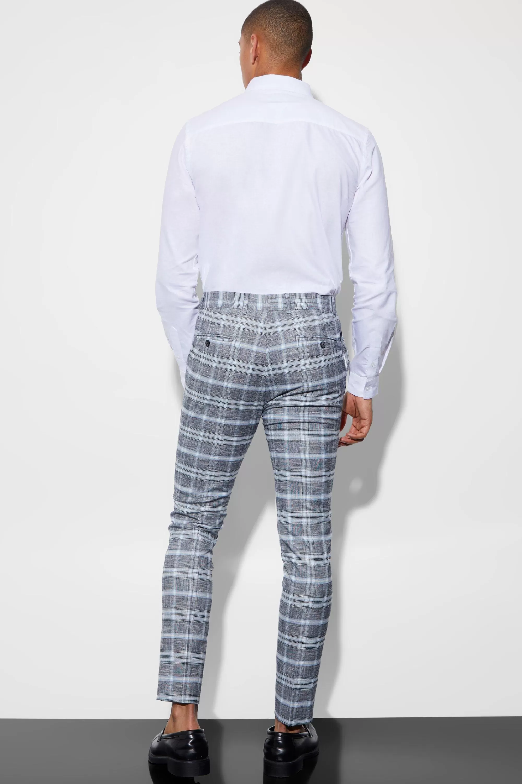 boohooMAN Skinny Check Suit | UK