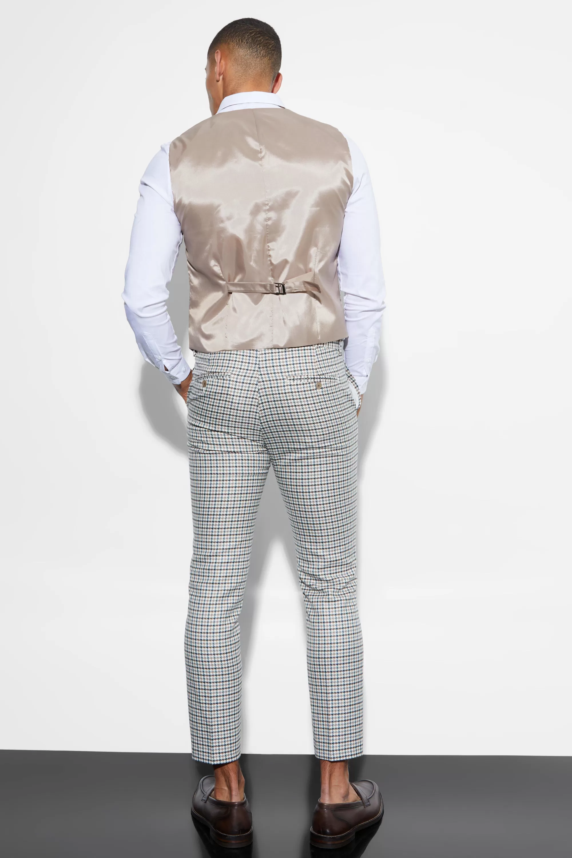 boohooMAN Skinny Checked Waistcoat | UK