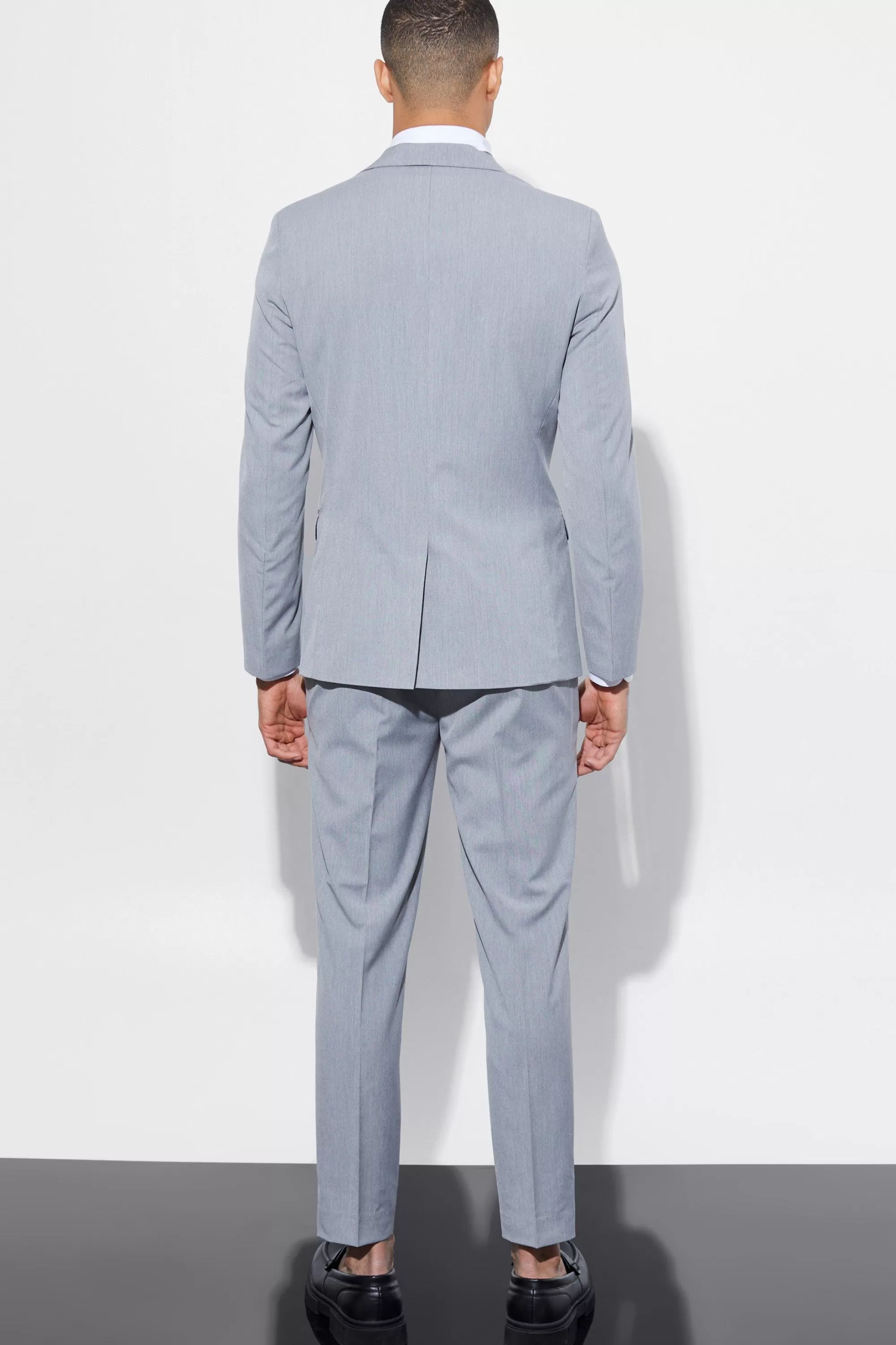 boohooMAN Skinny Cropped Suit Trousers | UK