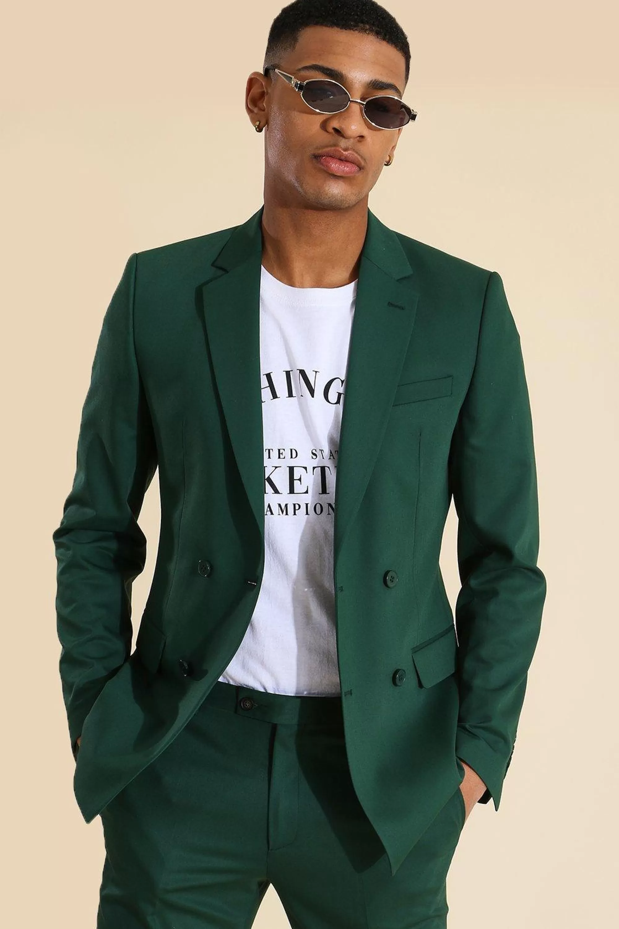 boohooMAN Skinny Double Breasted Suit Jacket | UK