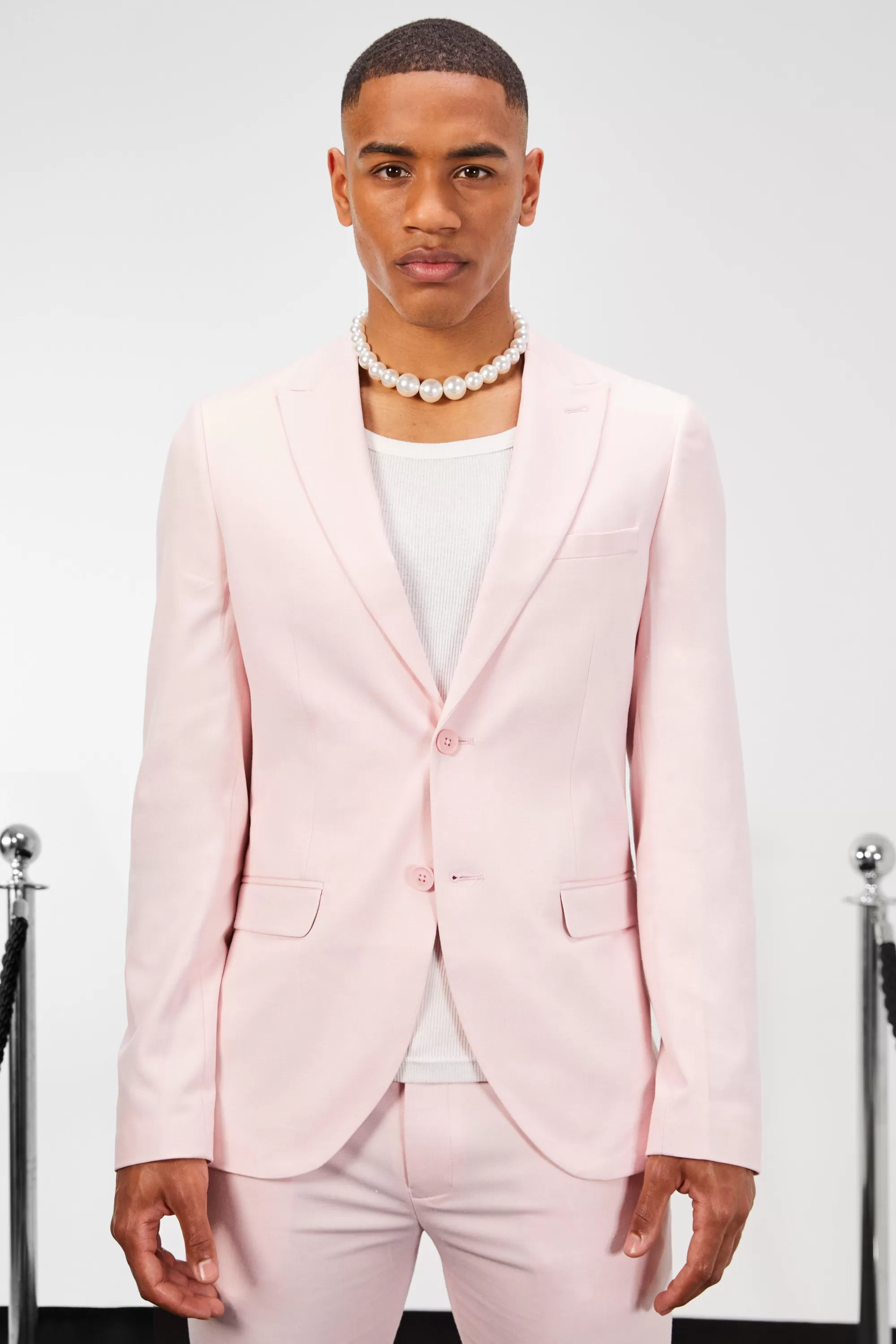 boohooMAN Skinny Single Breasted Linen Suit Jacket | UK