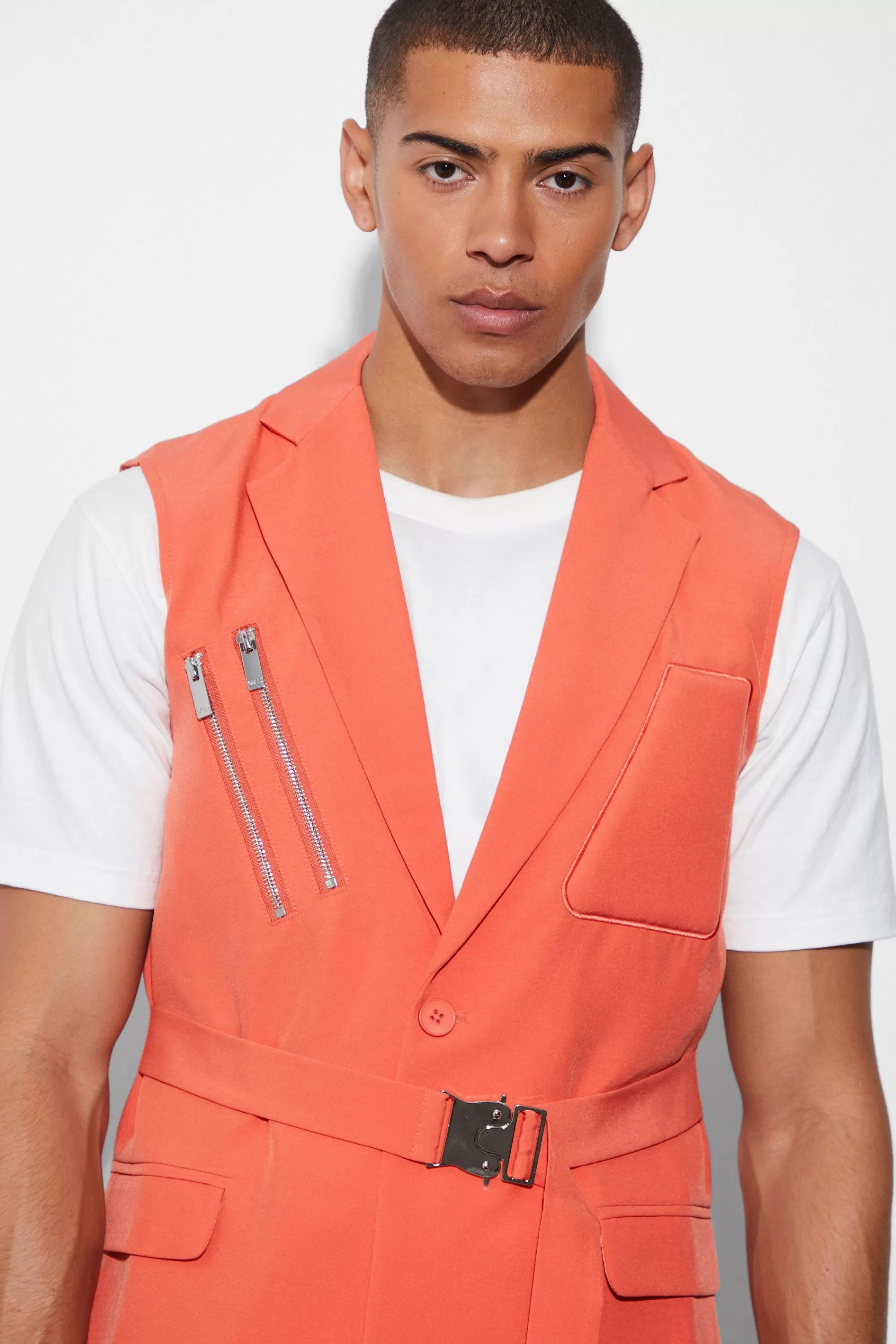 boohooMAN Skinny Sleeveless Suit | UK