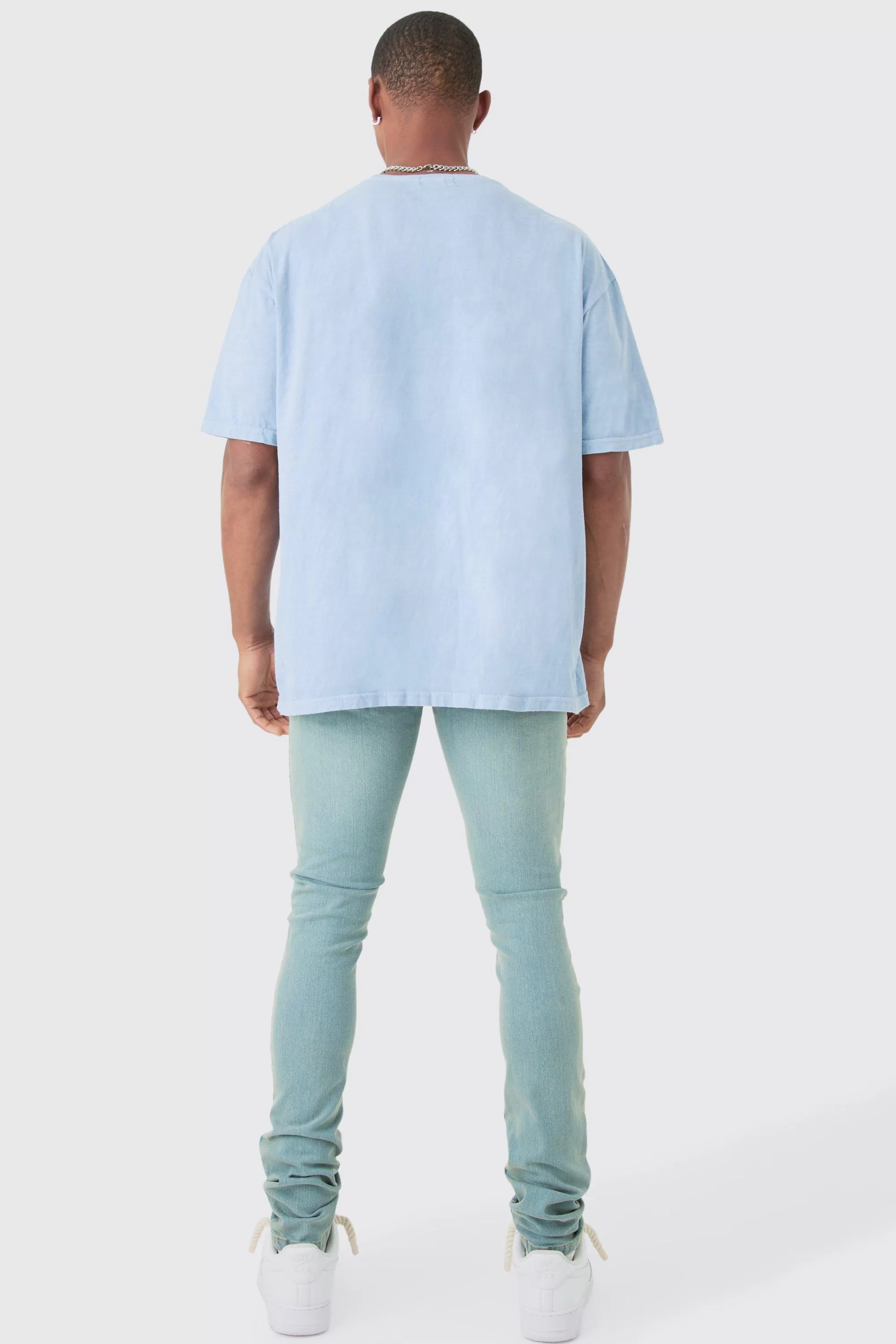 boohooMAN Skinny Stacked Distressed Ripped Jeans In | UK