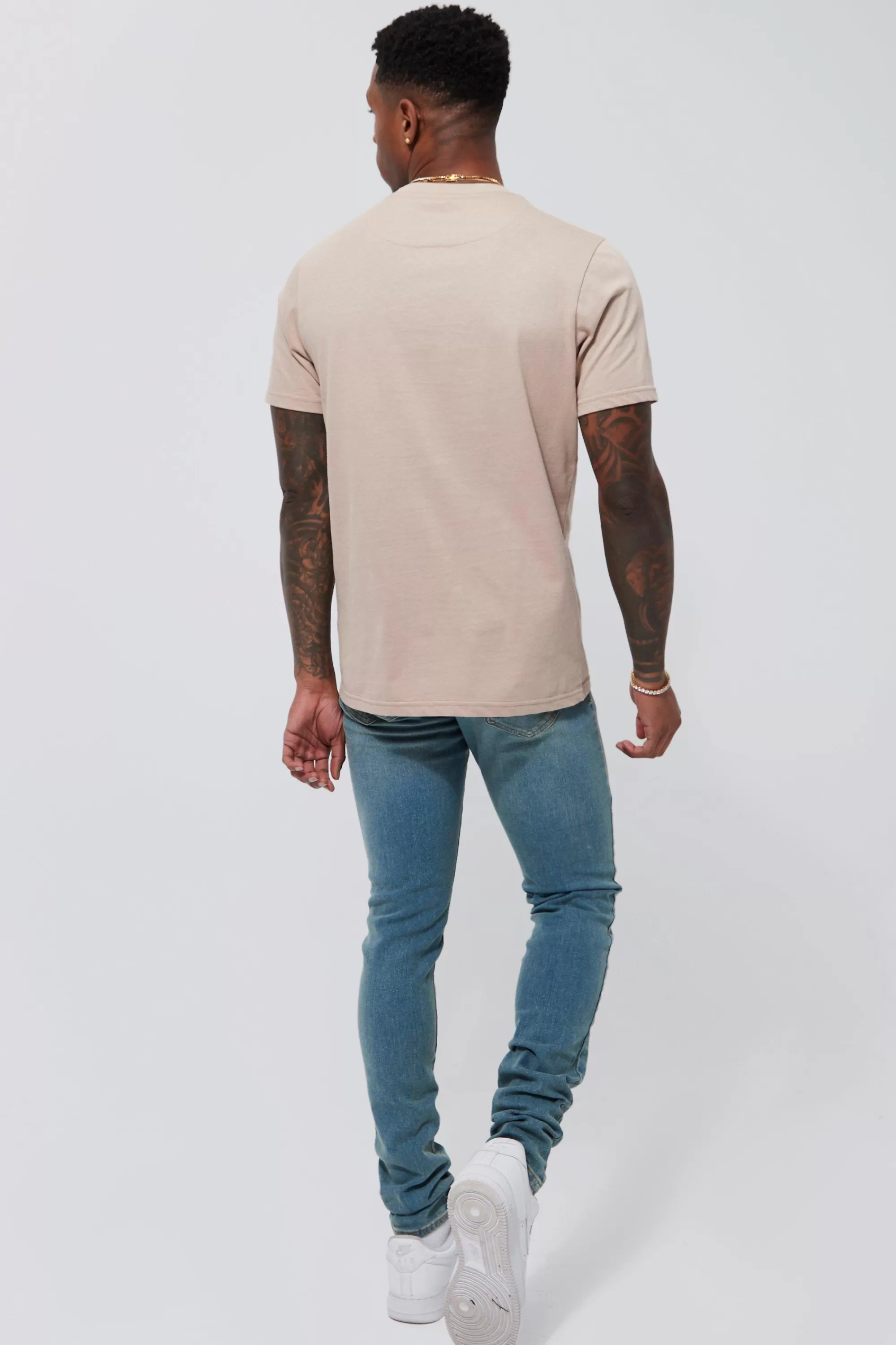 boohooMAN Skinny Stacked Stretch Distressed Jeans | UK