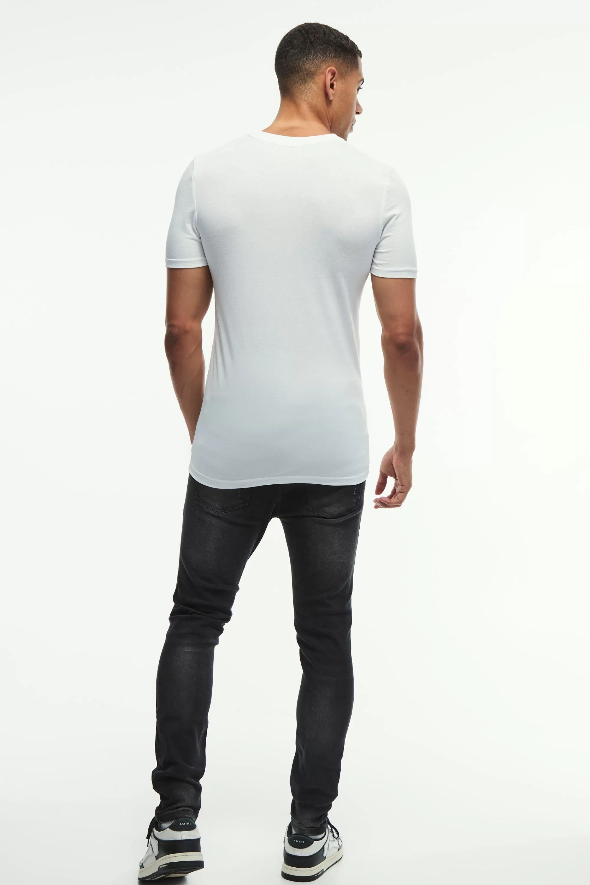 boohooMAN Skinny Stretch All Over Rip & Repair Paint Splatter Jeans | UK
