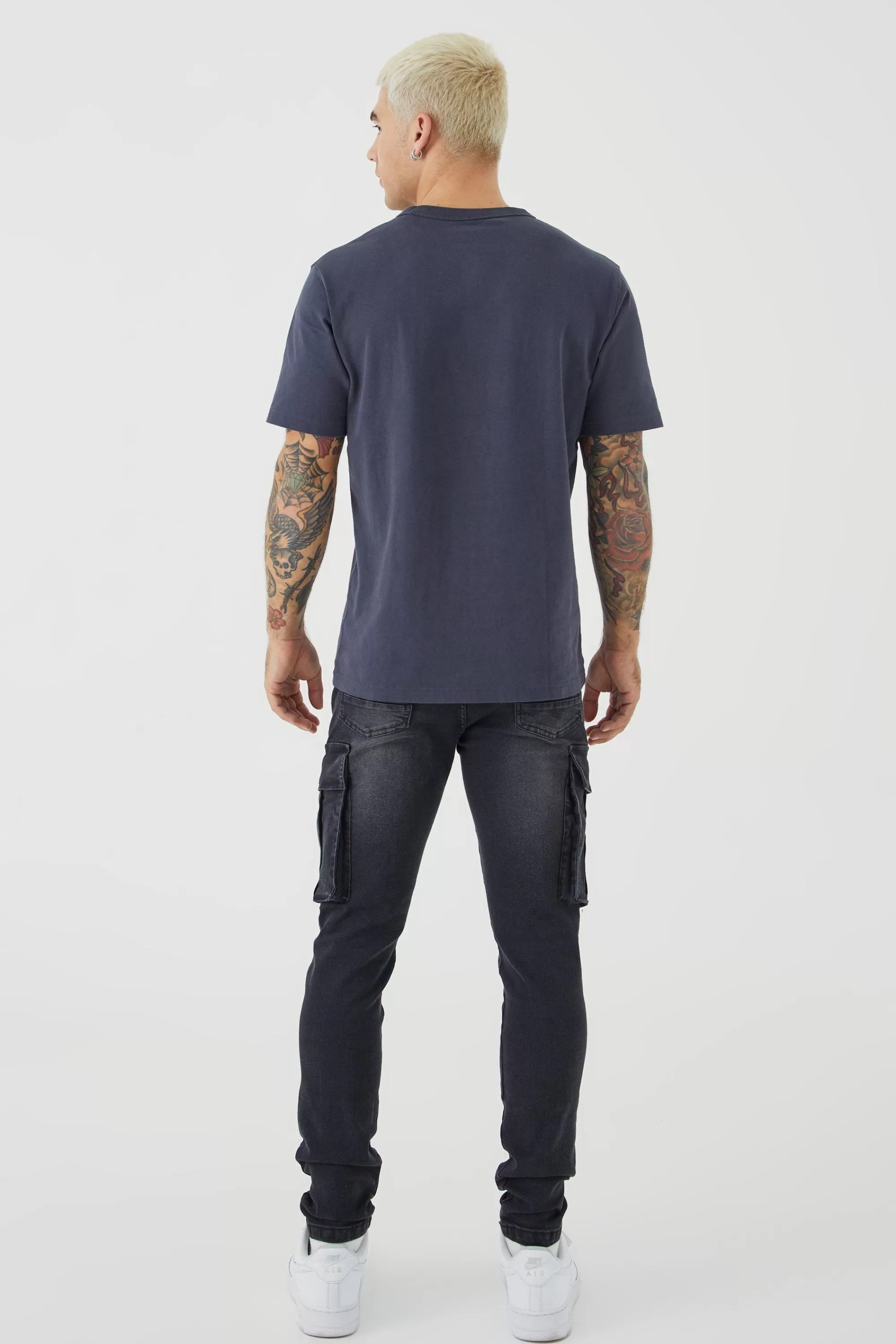 boohooMAN Skinny Stretch Cargo Jean | UK