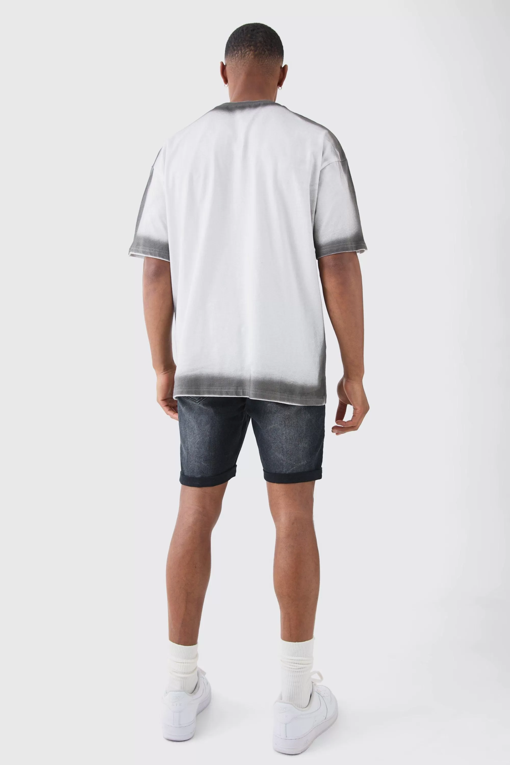 boohooMAN Skinny Stretch Distressed Denim Shorts In | UK