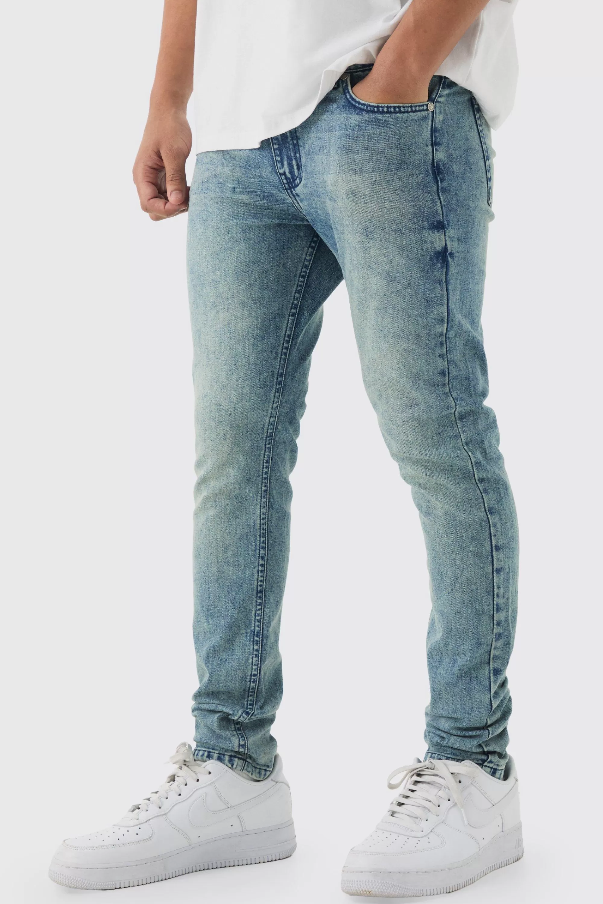 boohooMAN Skinny Stretch Jeans | UK