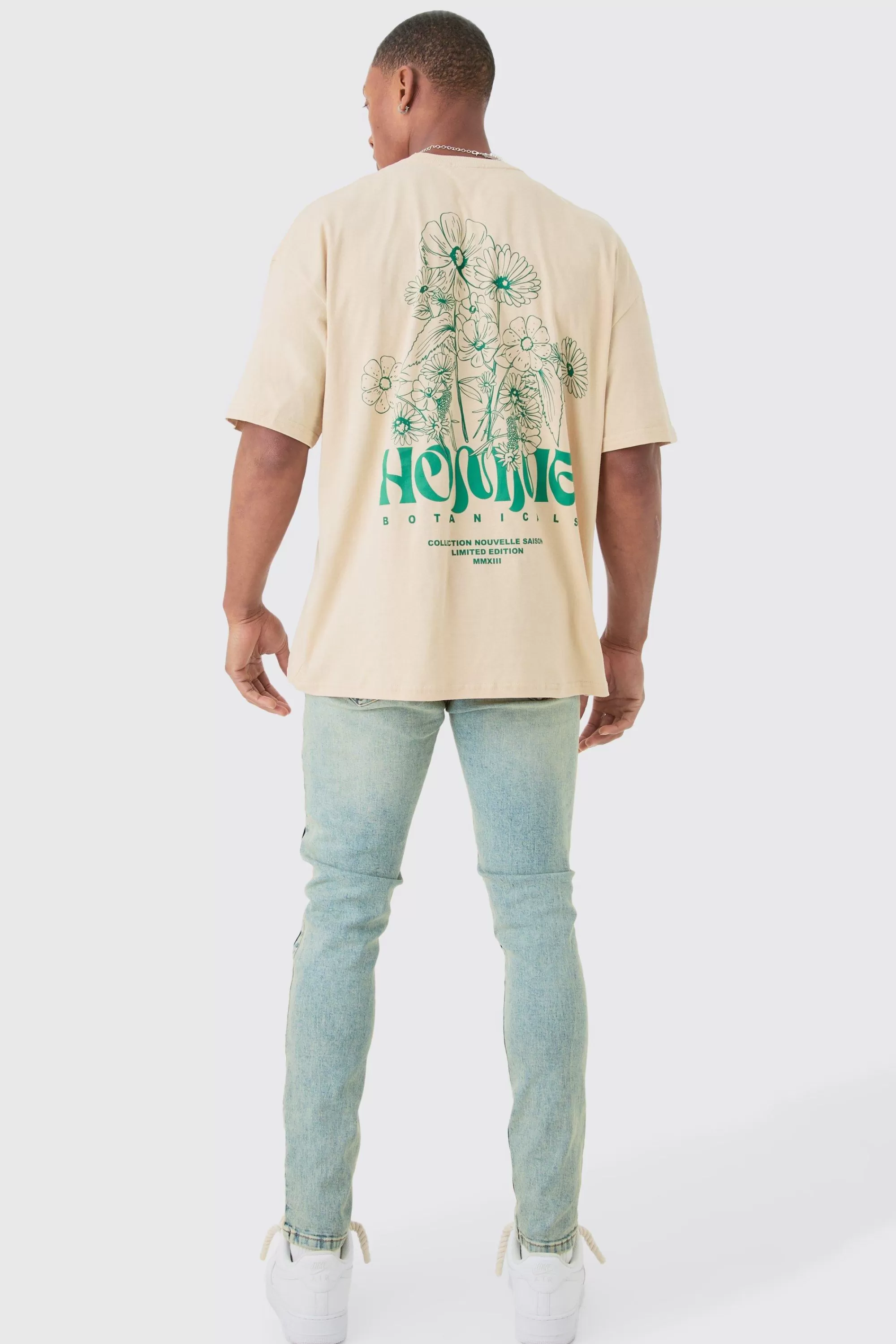 boohooMAN Skinny Stretch Ripped Carpenter Jeans In | UK
