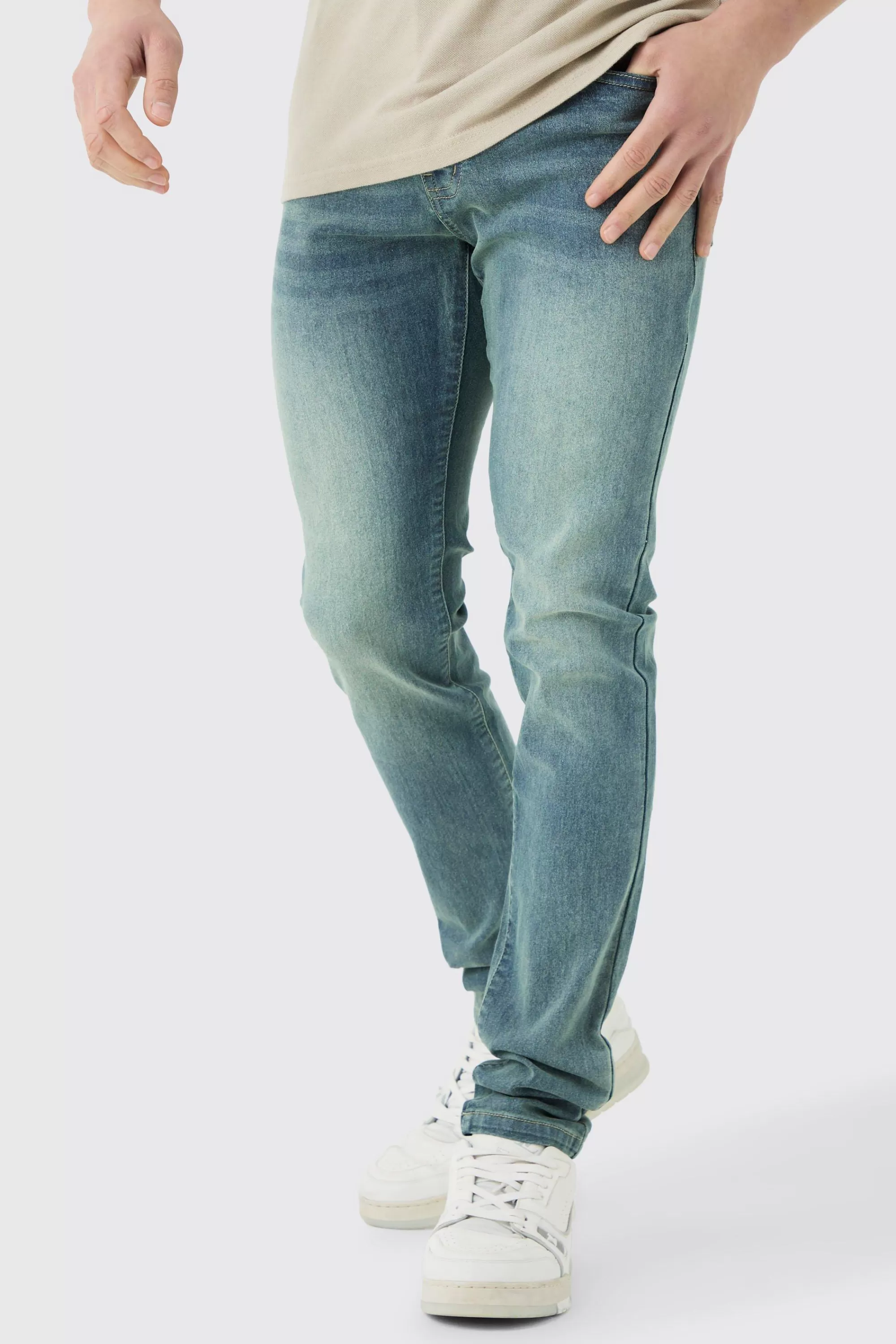 boohooMAN Skinny Stretch Stacked Jean In | UK