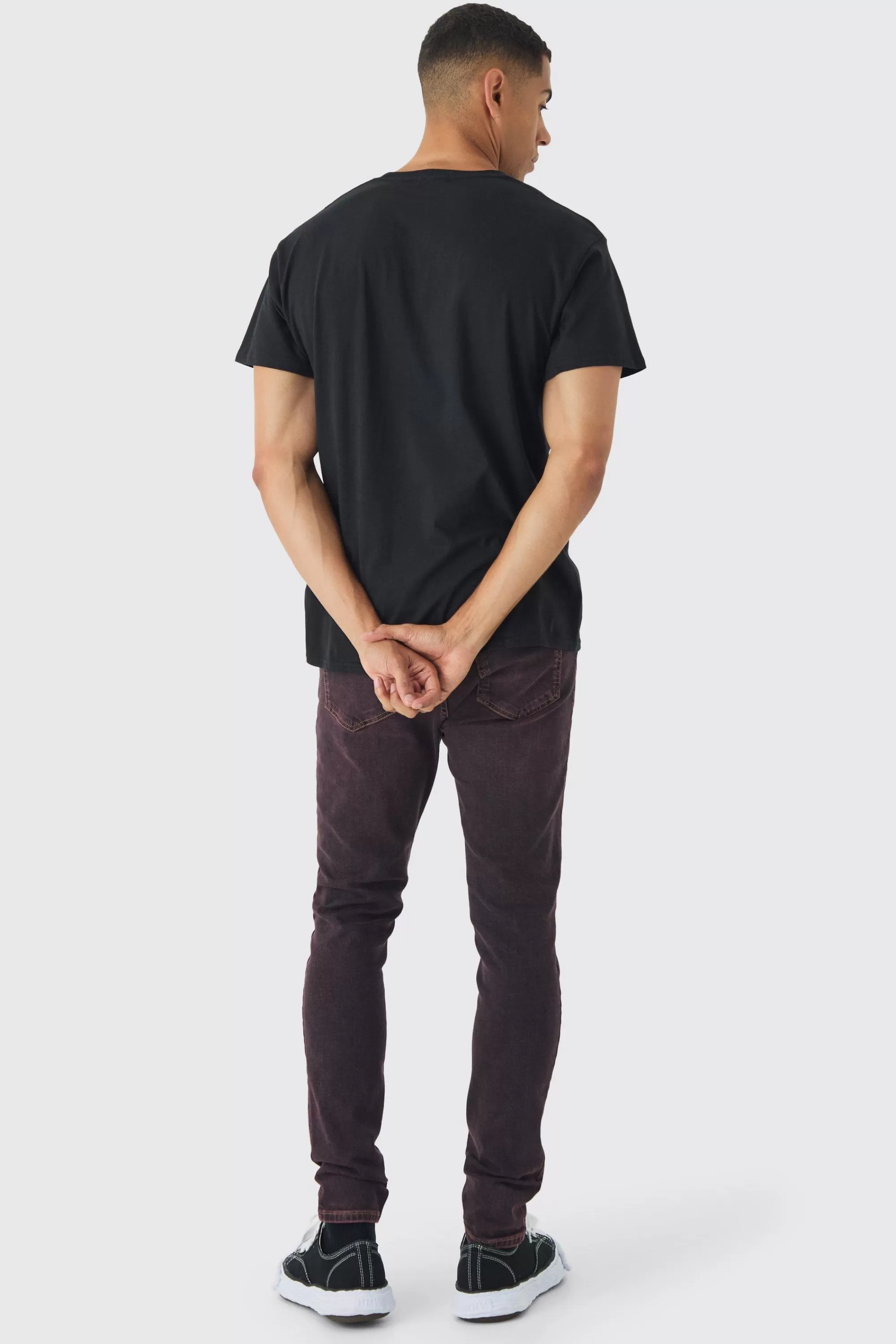 boohooMAN Skinny Stretch Washed Tinted Jeans | UK