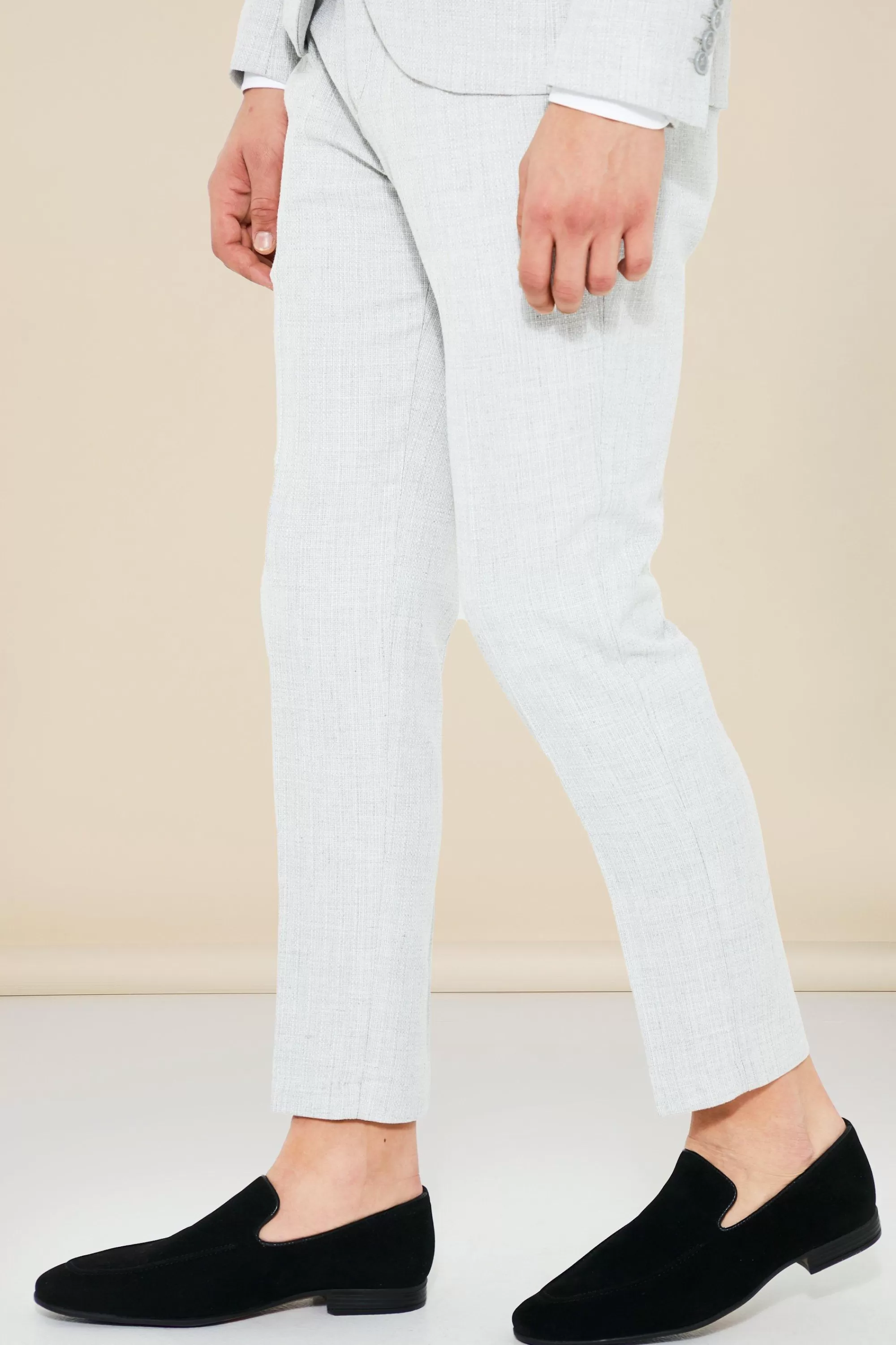 boohooMAN Skinny Textured Suit | UK
