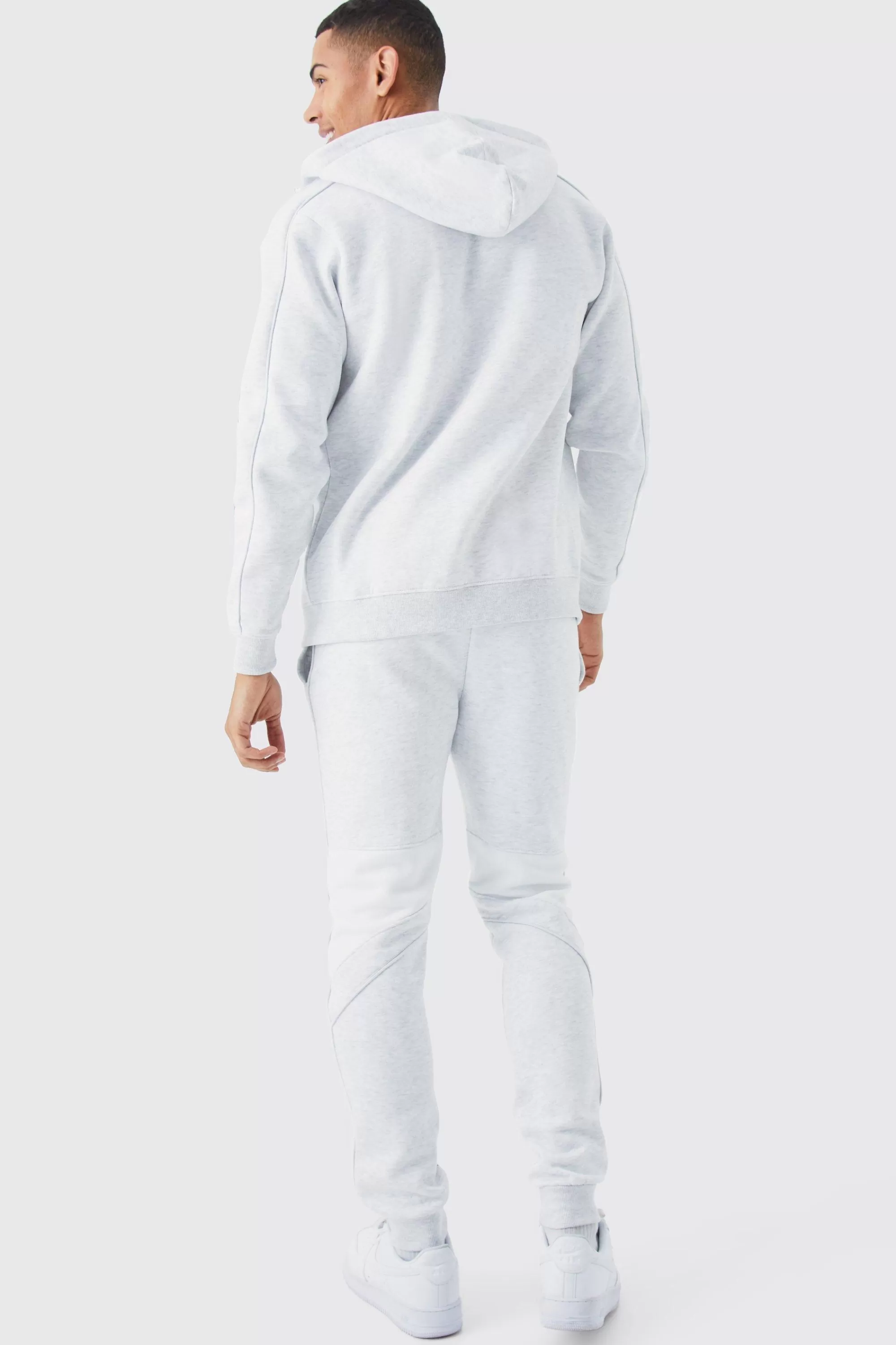 boohooMAN Slim Colour Block Funnel Neck Hooded Tracksuit | UK