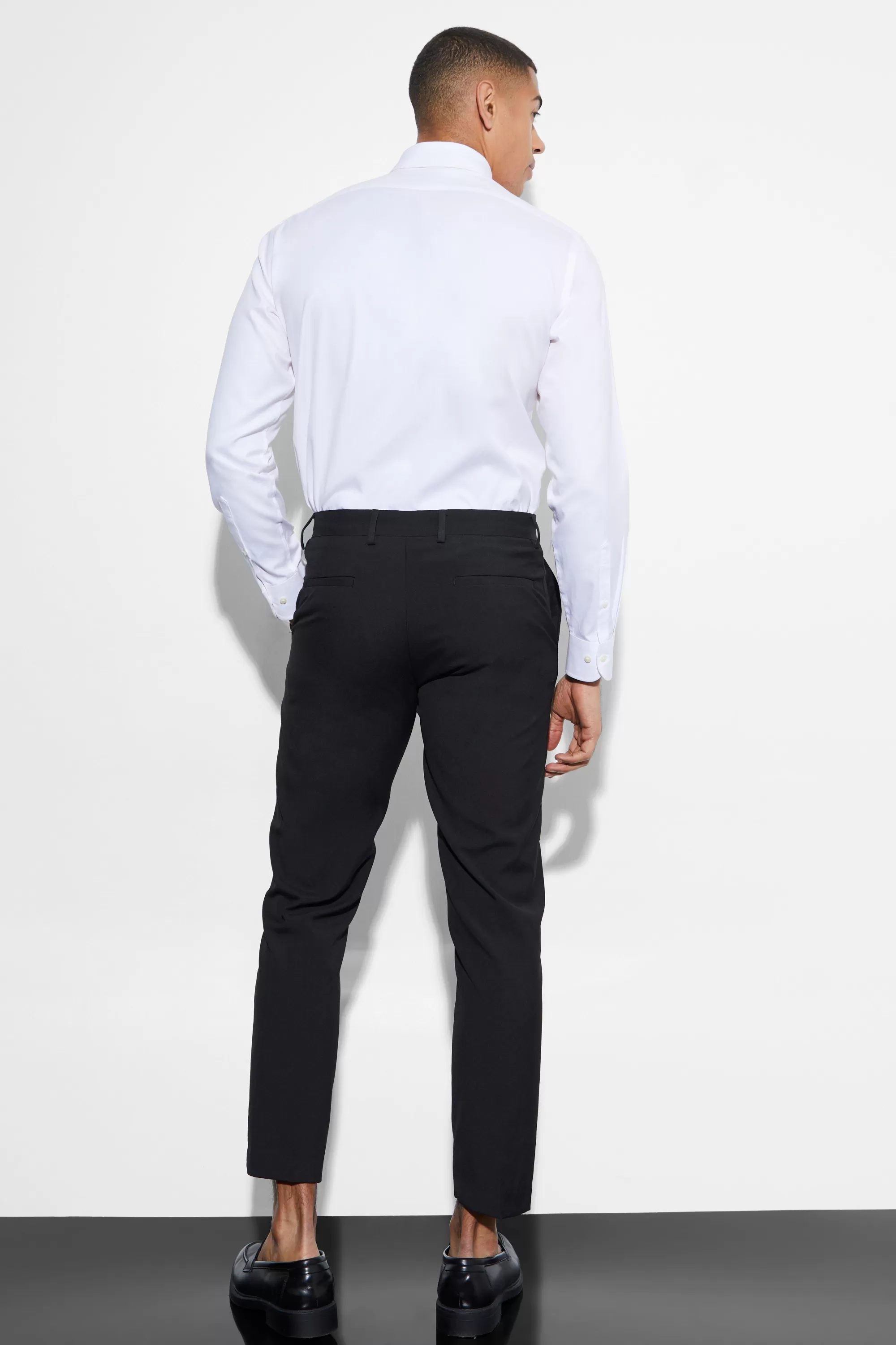 boohooMAN Slim Cropped Suit Trousers | UK