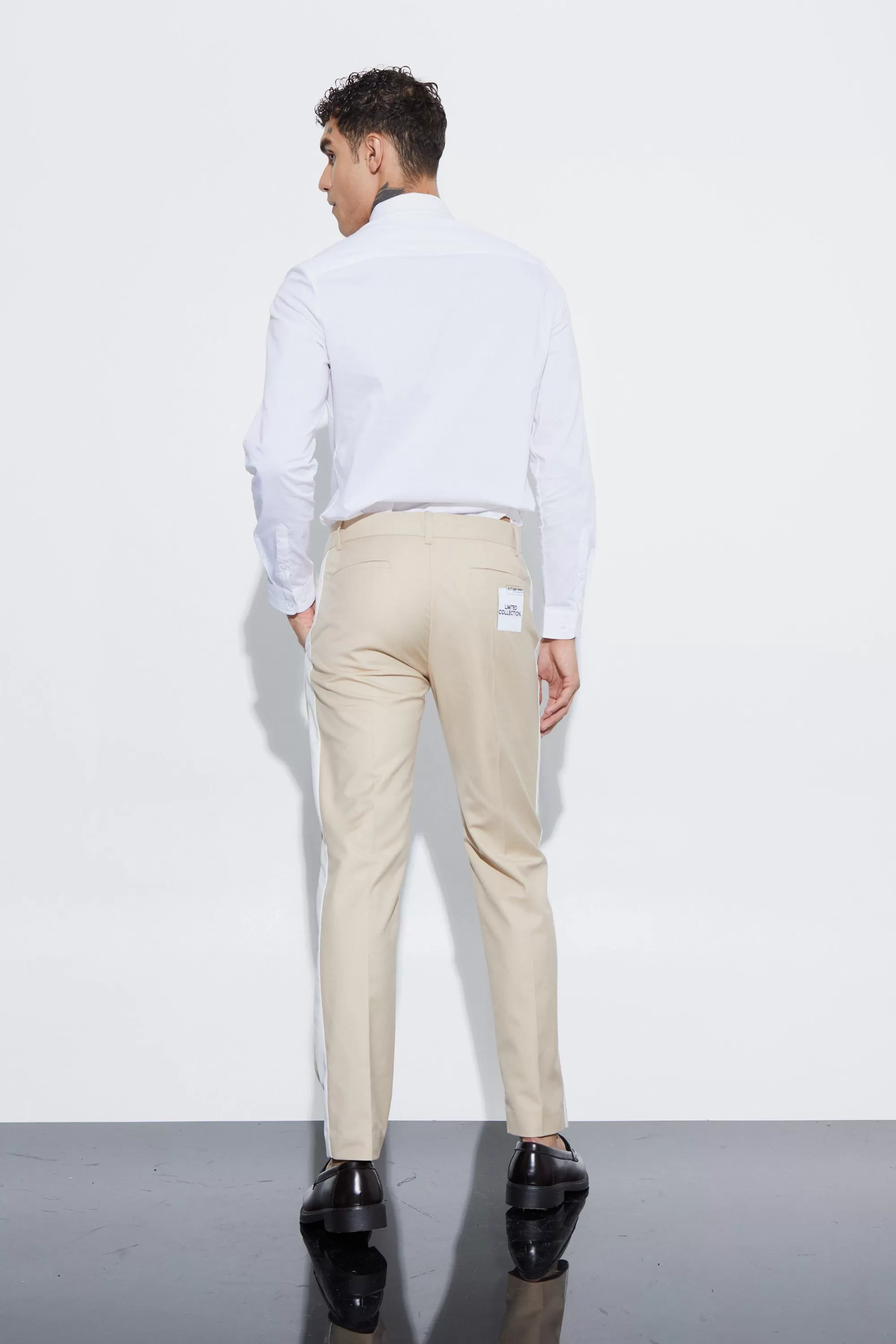 boohooMAN Slim Fit Double Waistband Trouser | UK