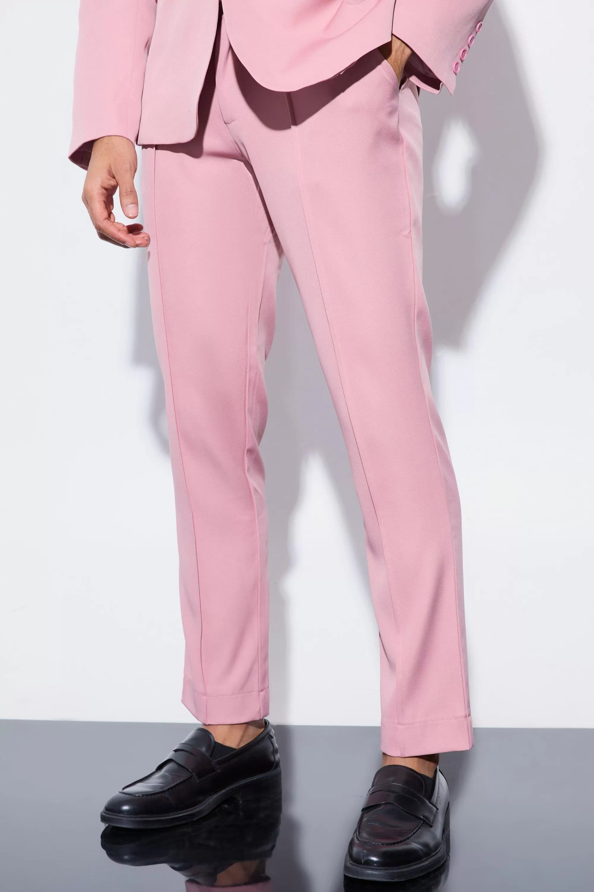 boohooMAN Slim Fit Pink Suit | UK