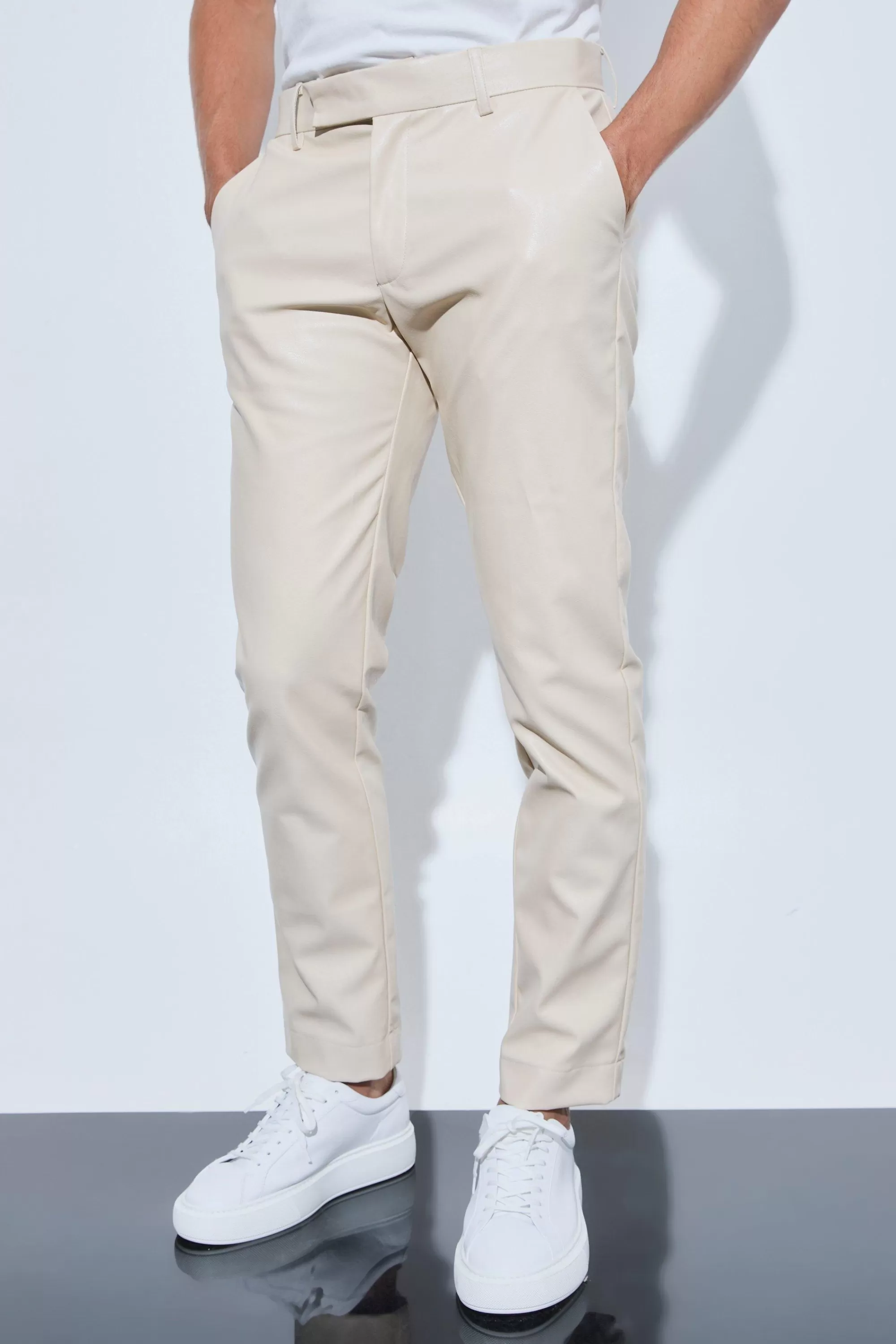 boohooMAN Slim Fit PU Trouser | UK