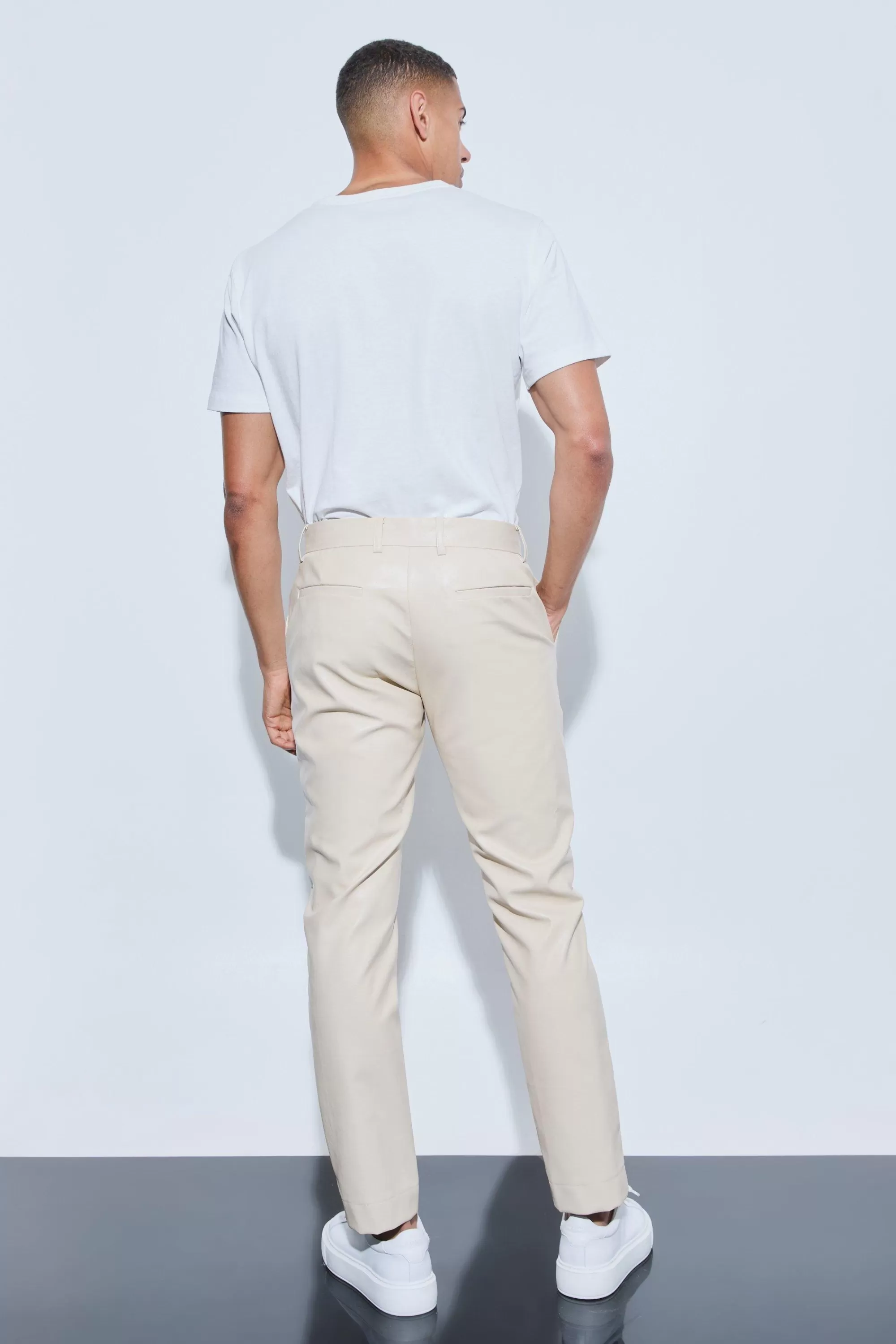 boohooMAN Slim Fit PU Trouser | UK