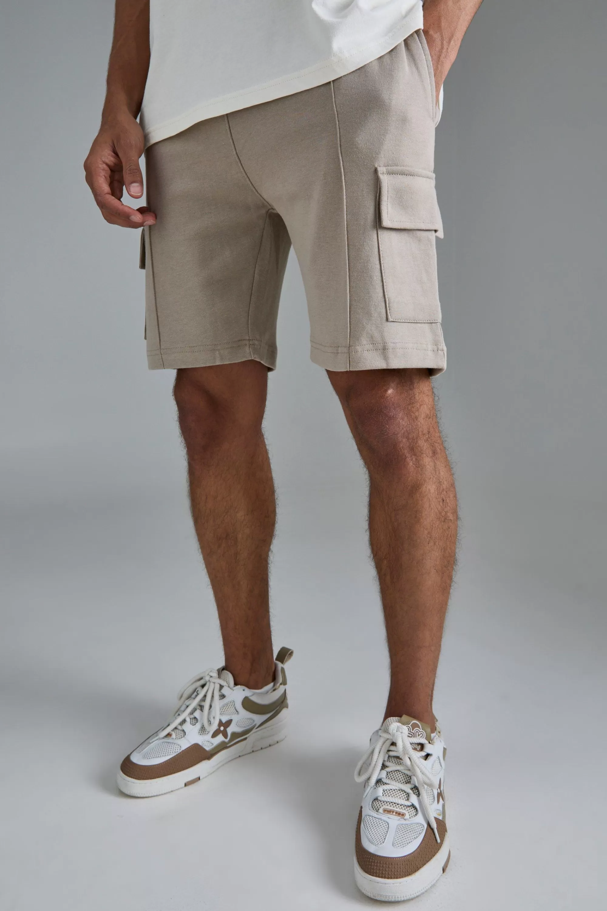 boohooMAN Slim Interlock Cargo Short | UK