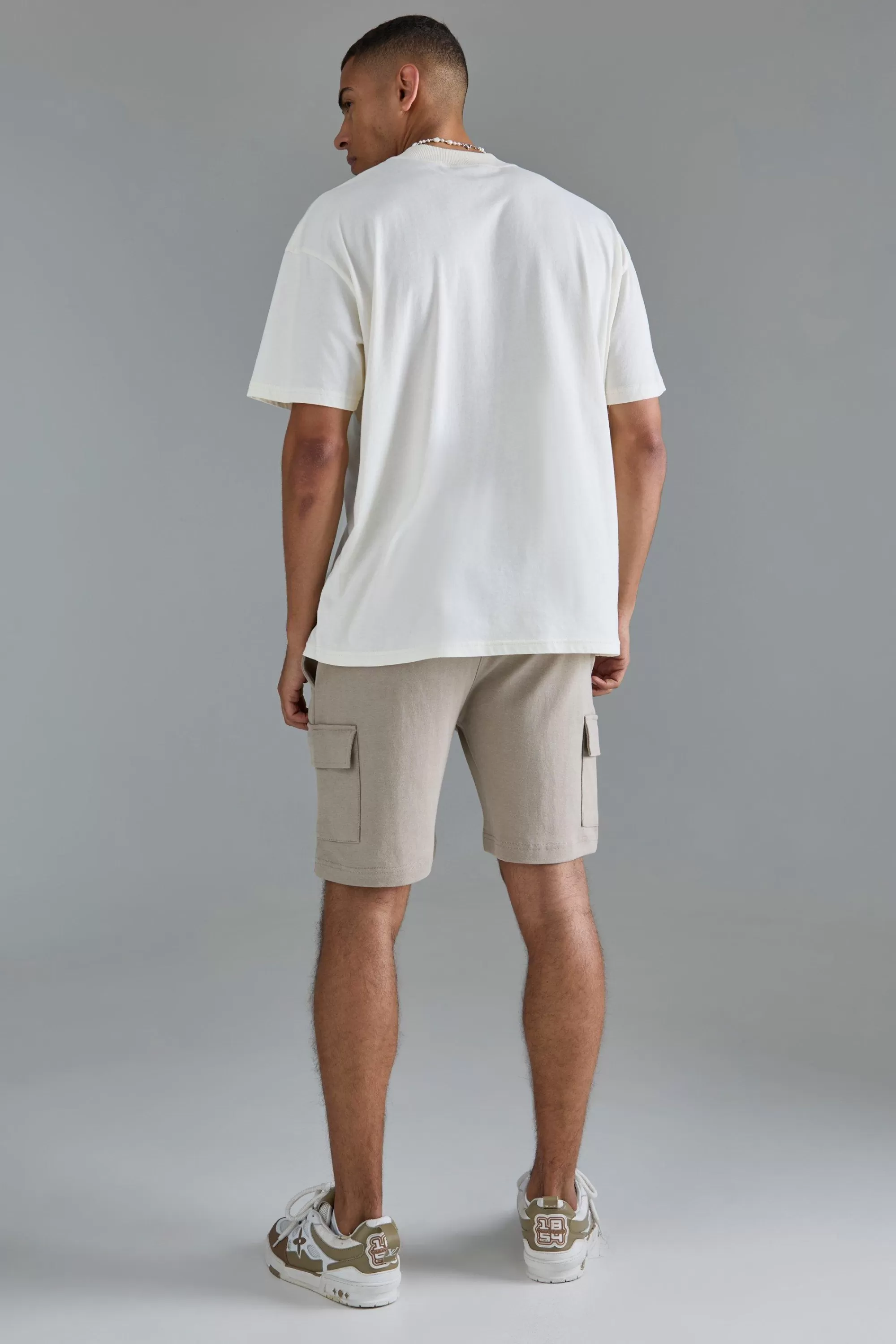boohooMAN Slim Interlock Cargo Short | UK