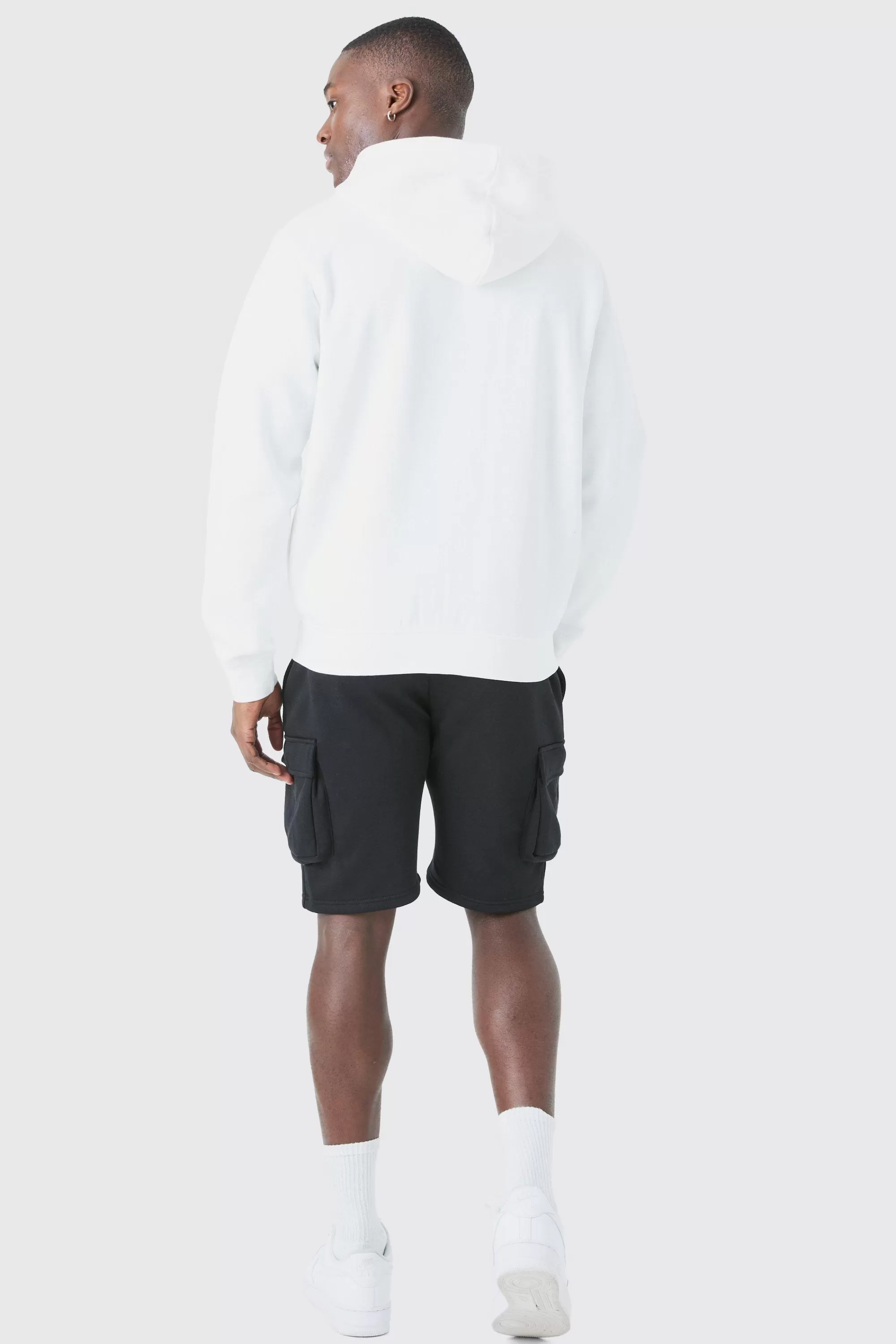 boohooMAN Slim Mid Cargo Jersey Short | UK