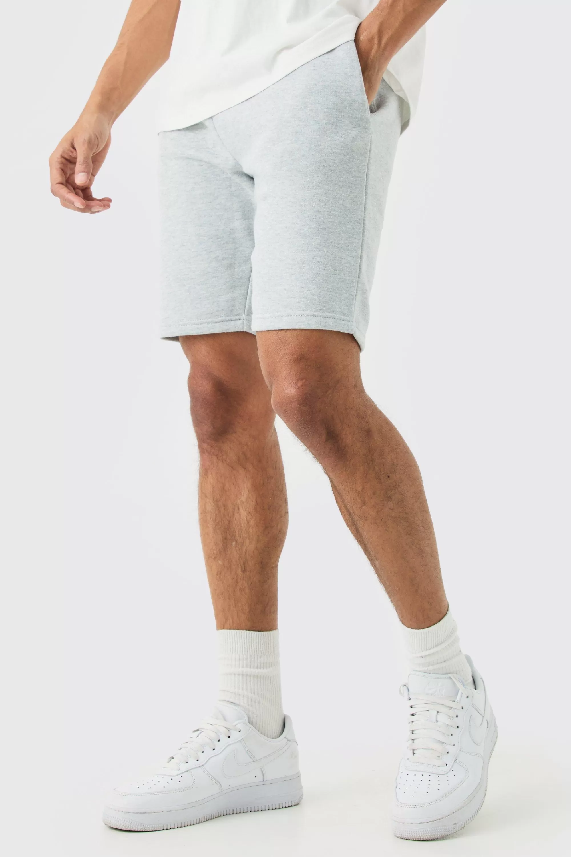 boohooMAN Slim Mid Length Jersey Short | UK