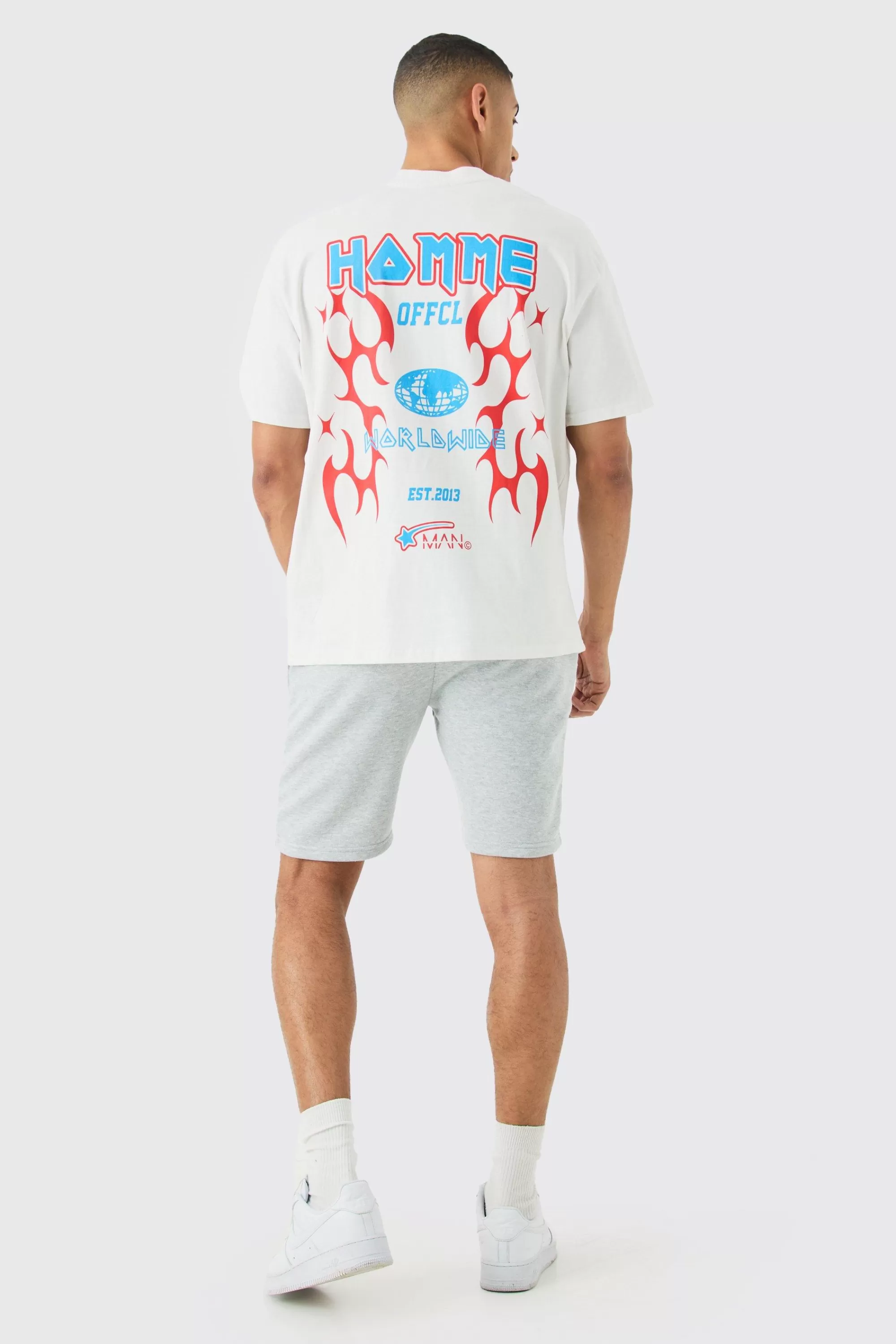 boohooMAN Slim Mid Length Jersey Short | UK