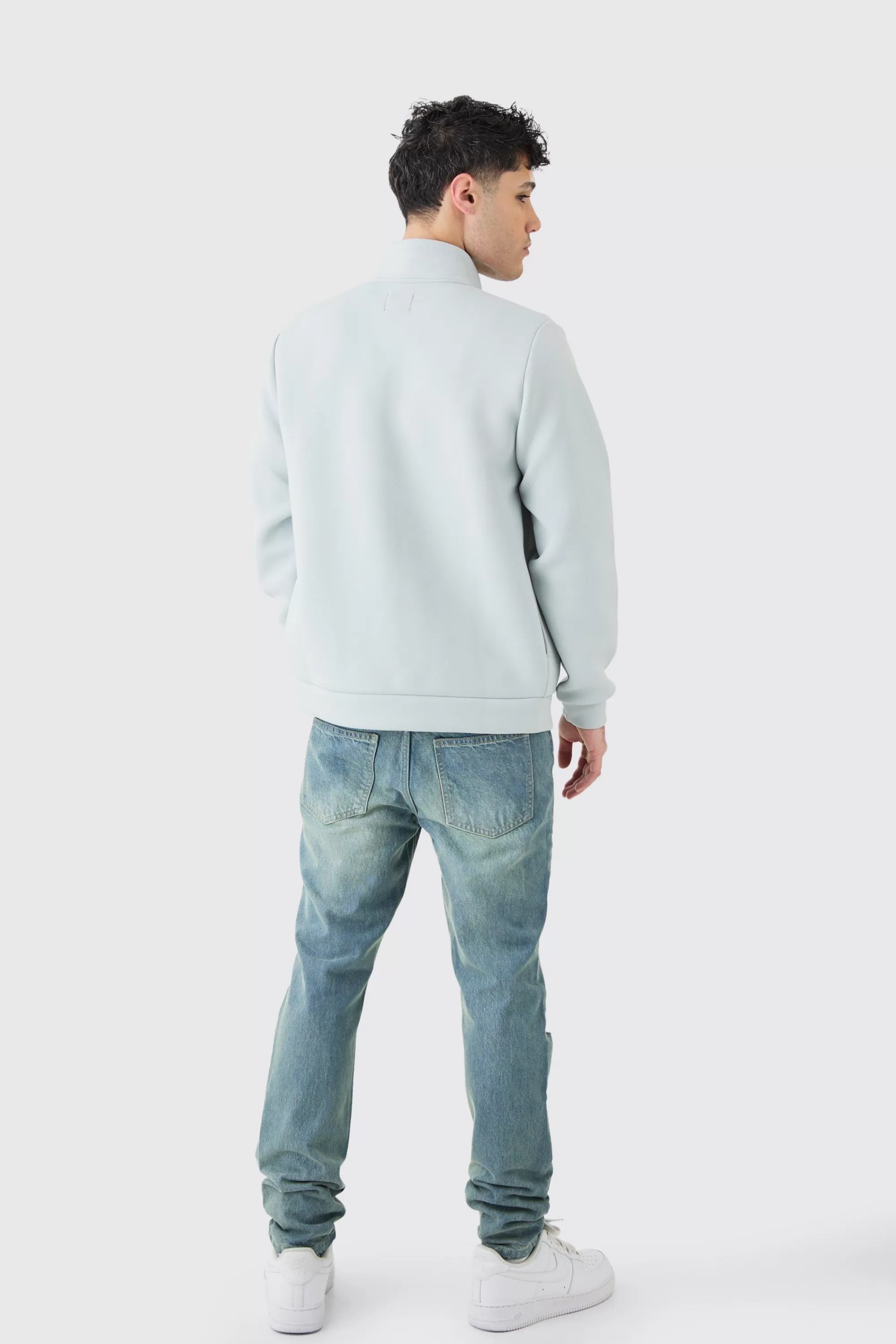 boohooMAN Slim Rigid All Over Rip Jean In | UK