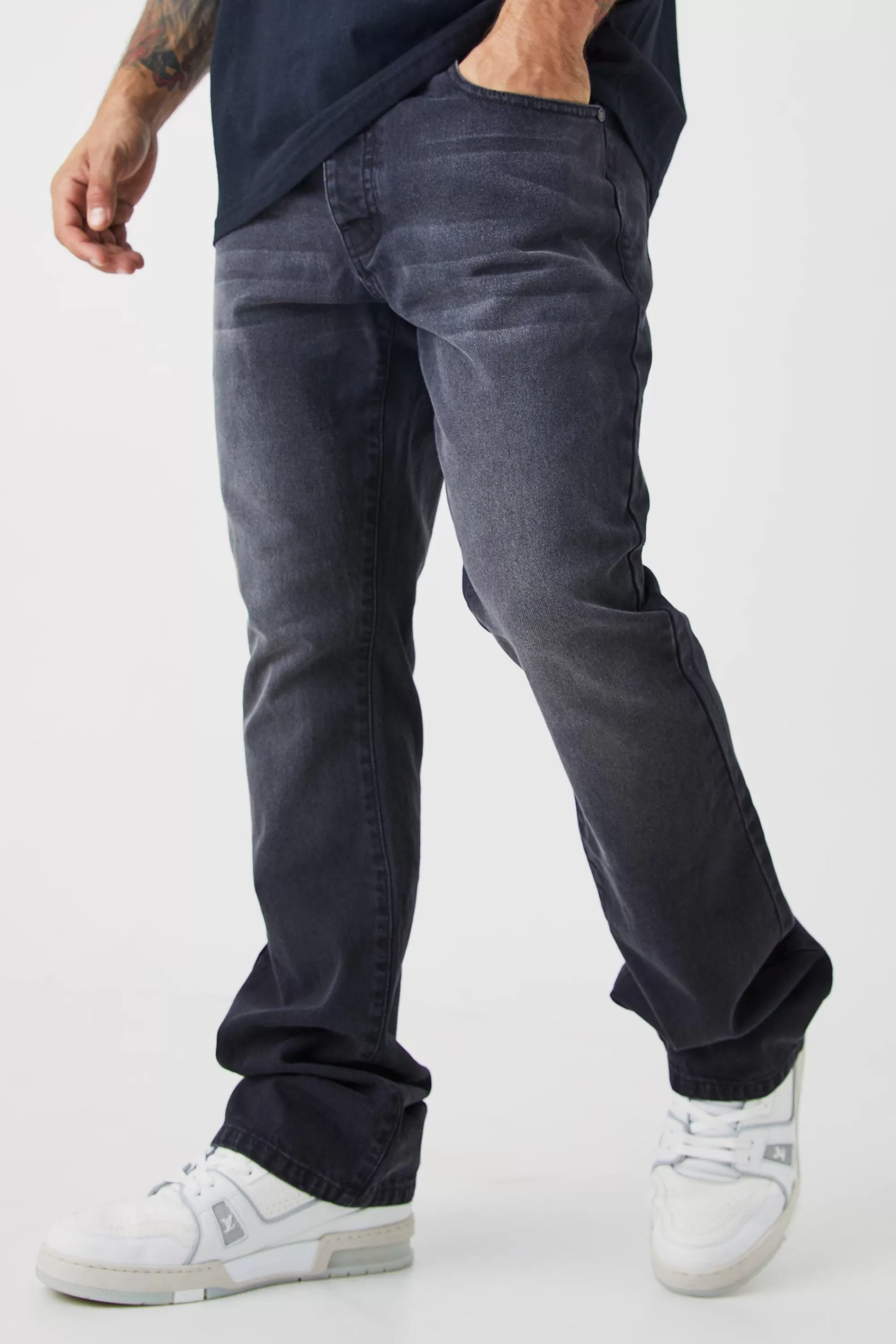 boohooMAN Slim Rigid Flare Jean | UK