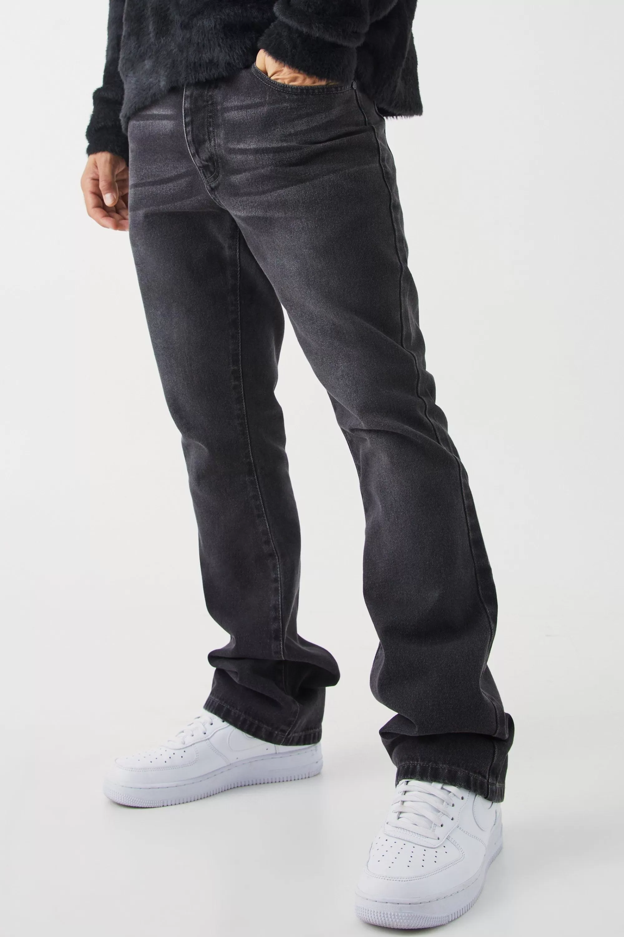 boohooMAN Slim Rigid Flare Jean | UK