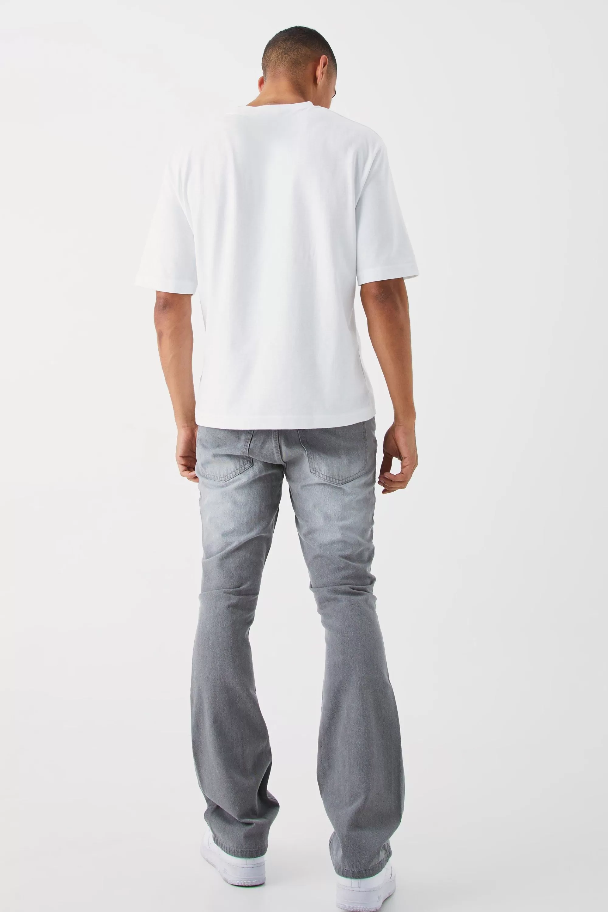 boohooMAN Slim Rigid Flare Jean | UK