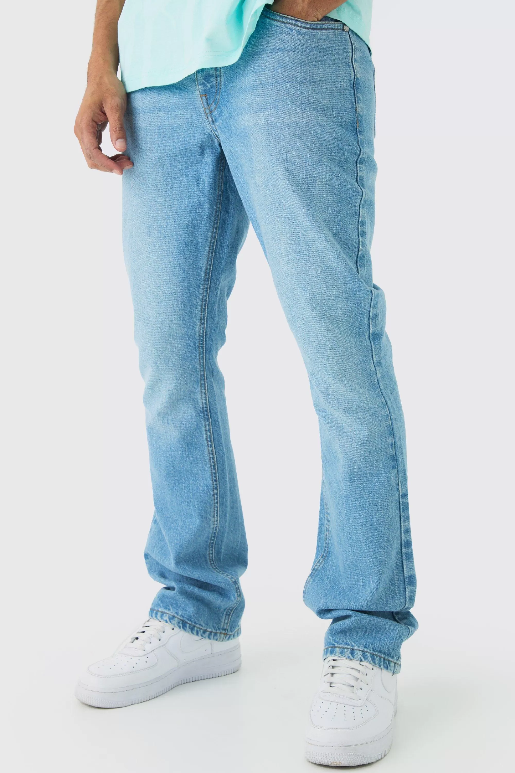 boohooMAN Slim Rigid Flare Jean In | UK