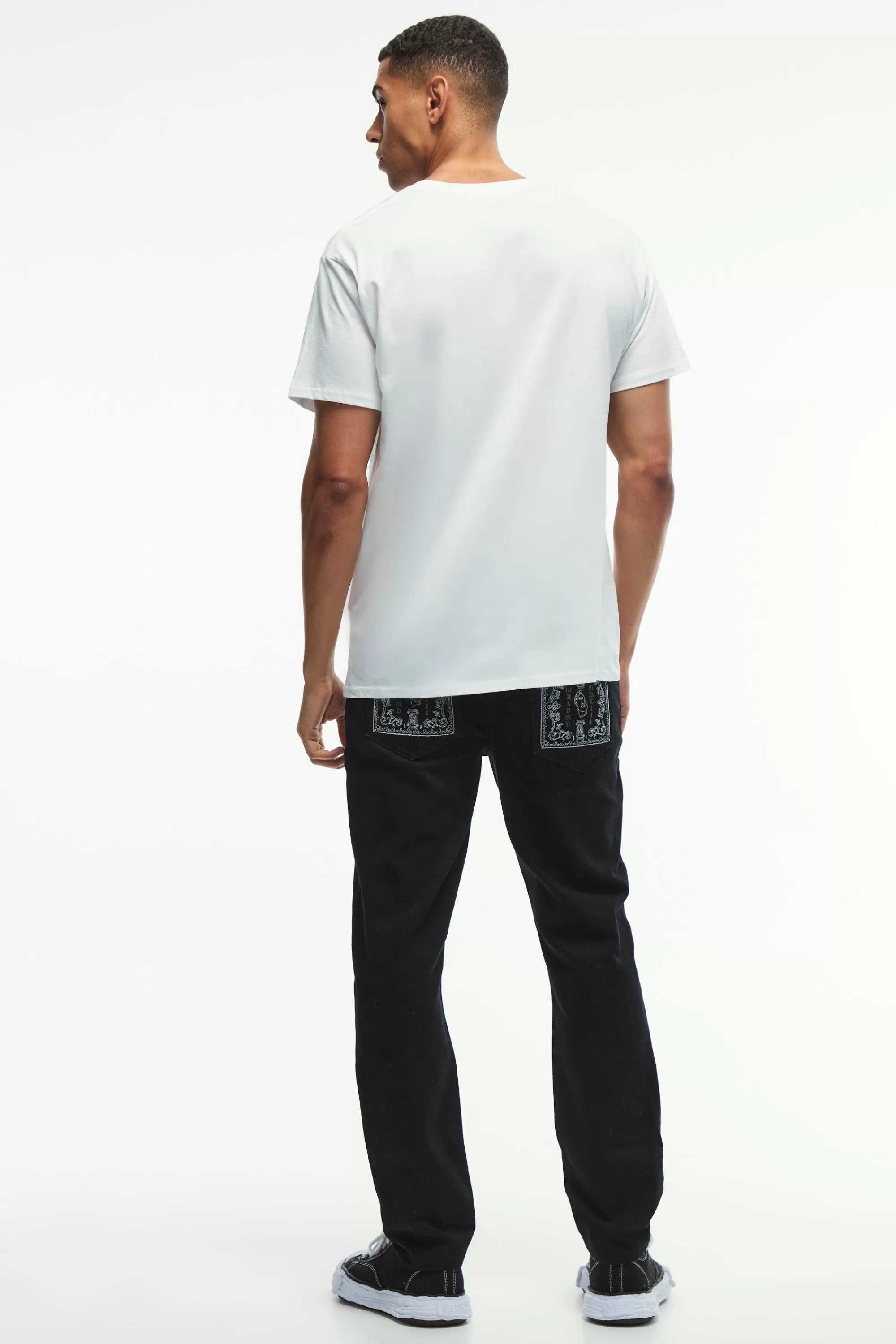 boohooMAN Slim Rigid Ripped Bandana Detail Jeans | UK