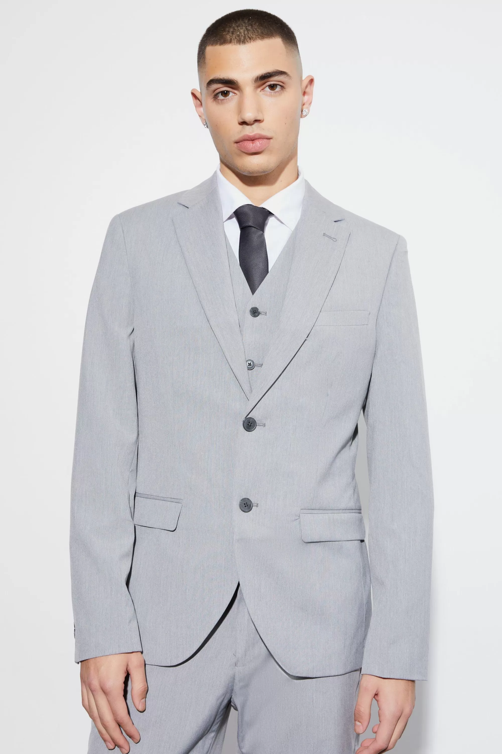 boohooMAN Slim Single Breasted Suit Jacket | UK