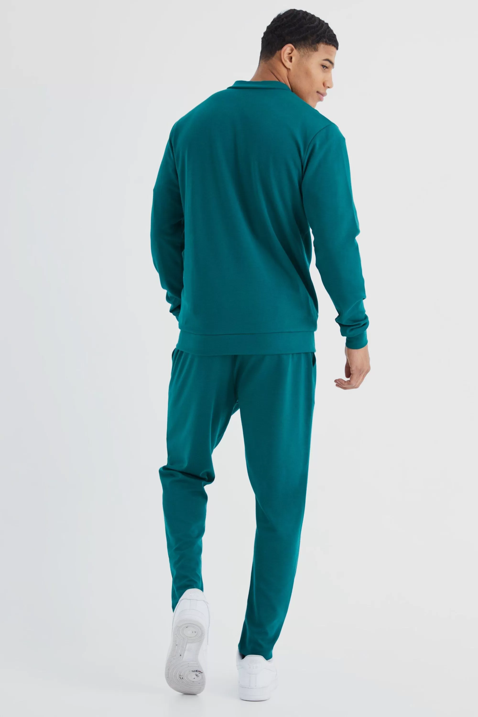 boohooMAN Slim Tapered Elastic Waist Pintuck Crop Jogger | UK