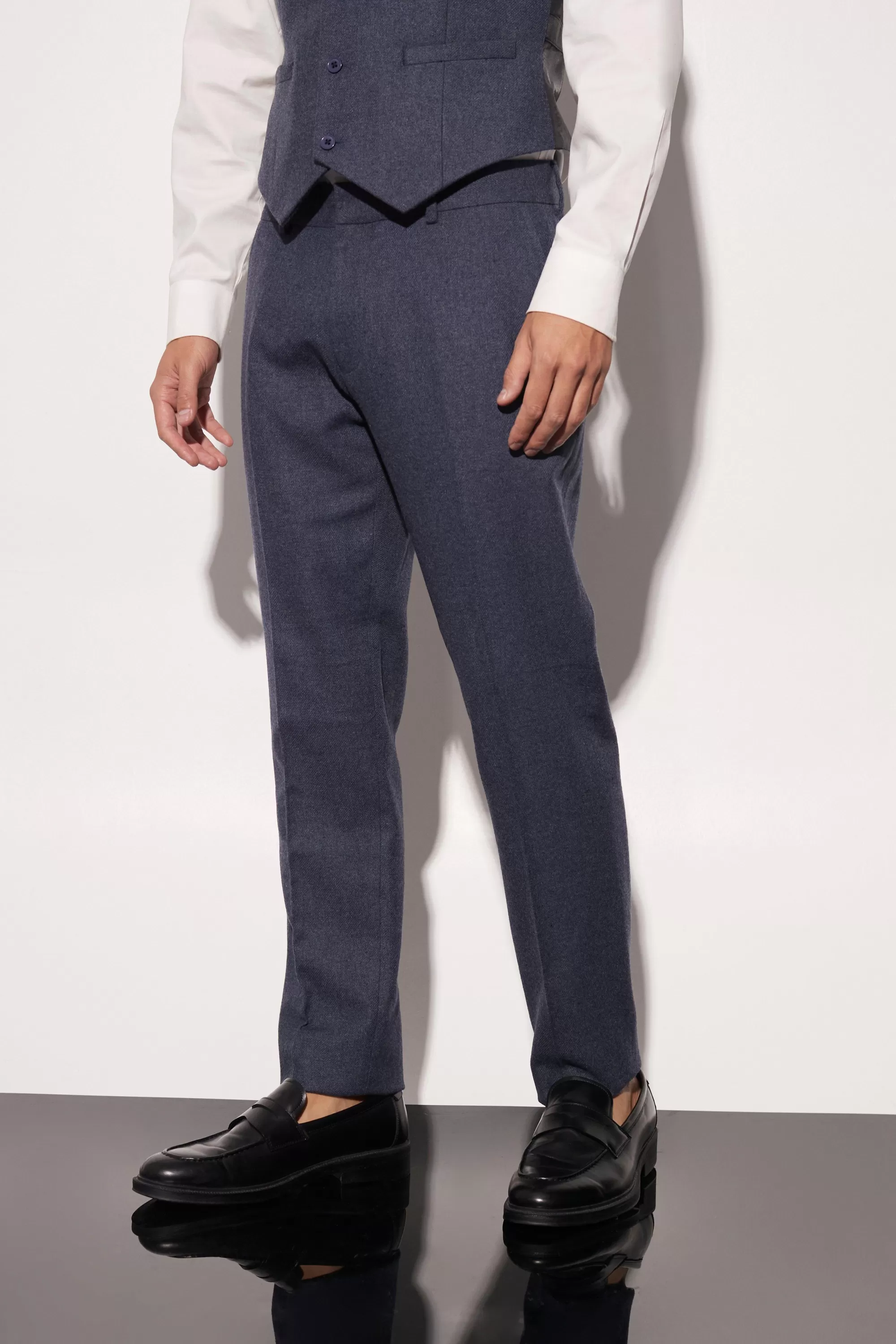 boohooMAN Slim Wool Tweed Suit | UK