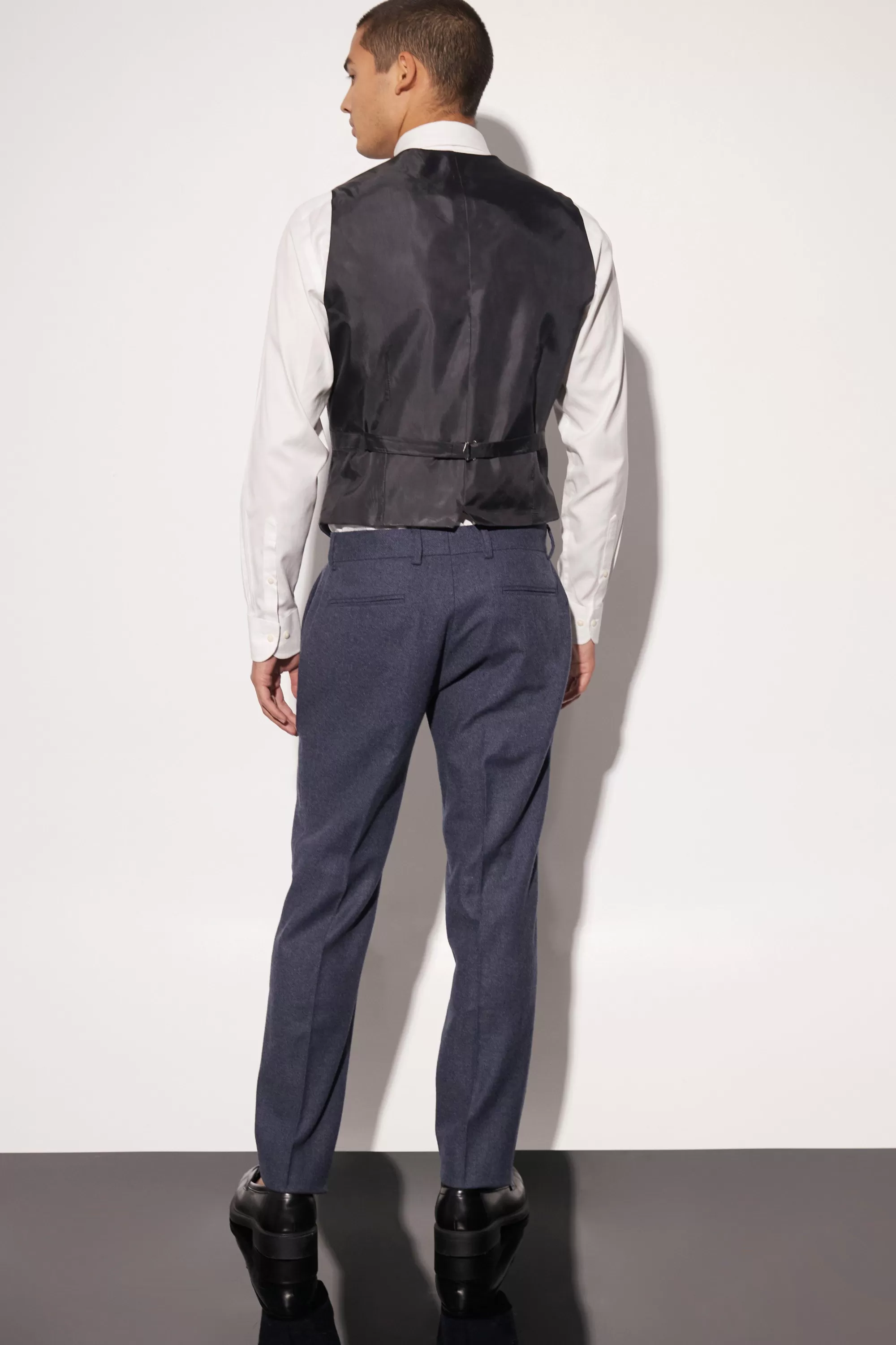 boohooMAN Slim Wool Tweed Suit | UK