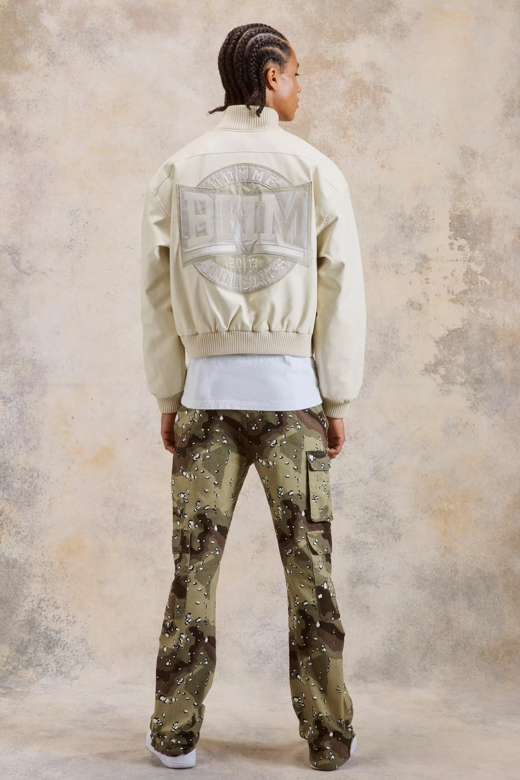 boohooMAN Slim Zip Flare Gusset Multi Cargo Camo Trouser | UK