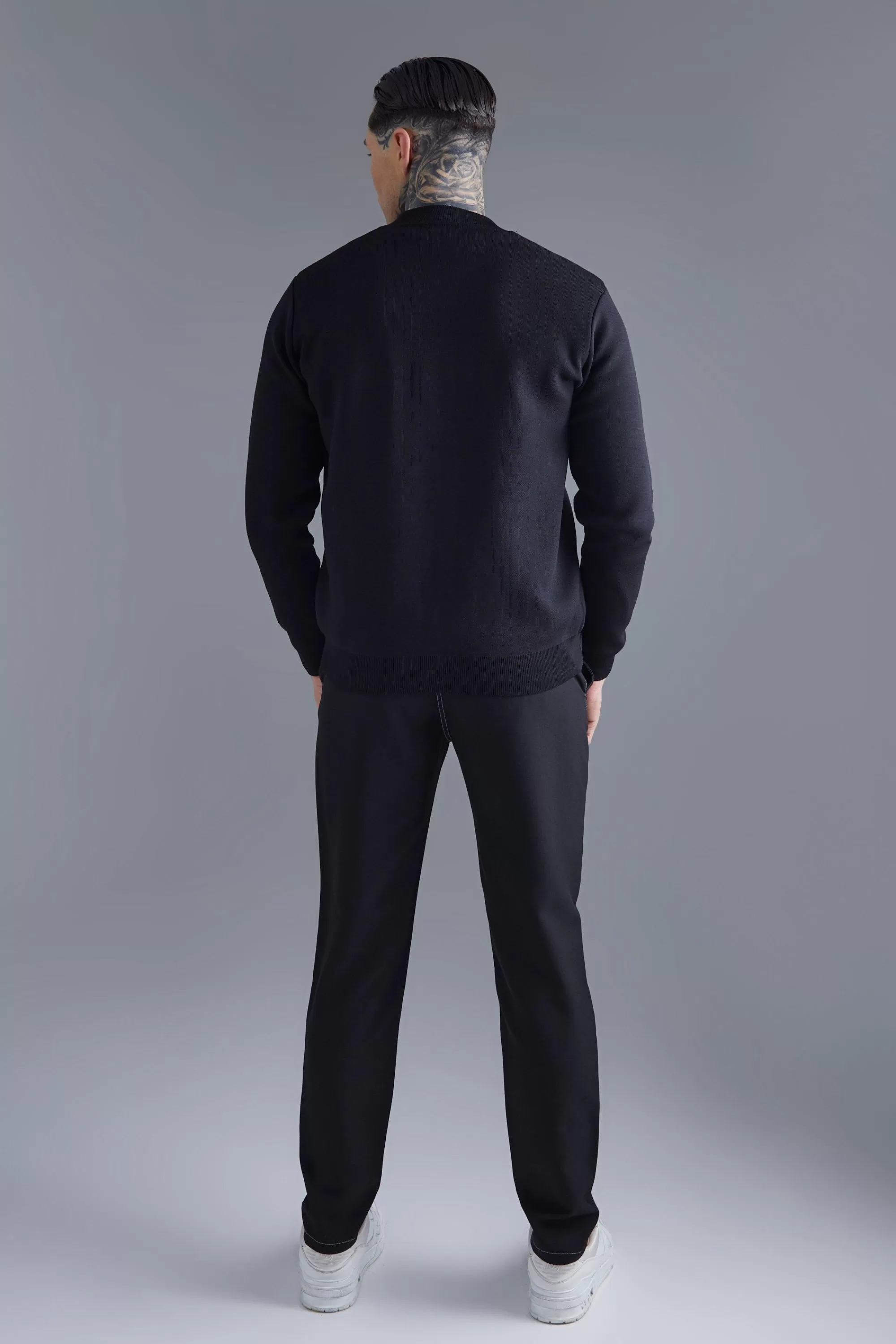 boohooMAN Smart Knitted Bomber | UK