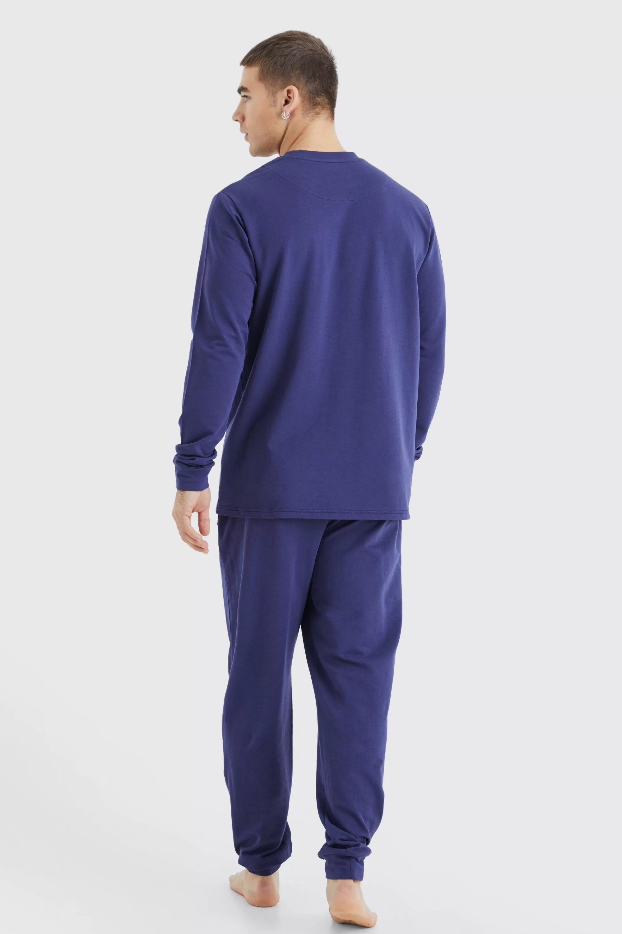 boohooMAN Soft Feel Lounge Top And Jogger Set | UK