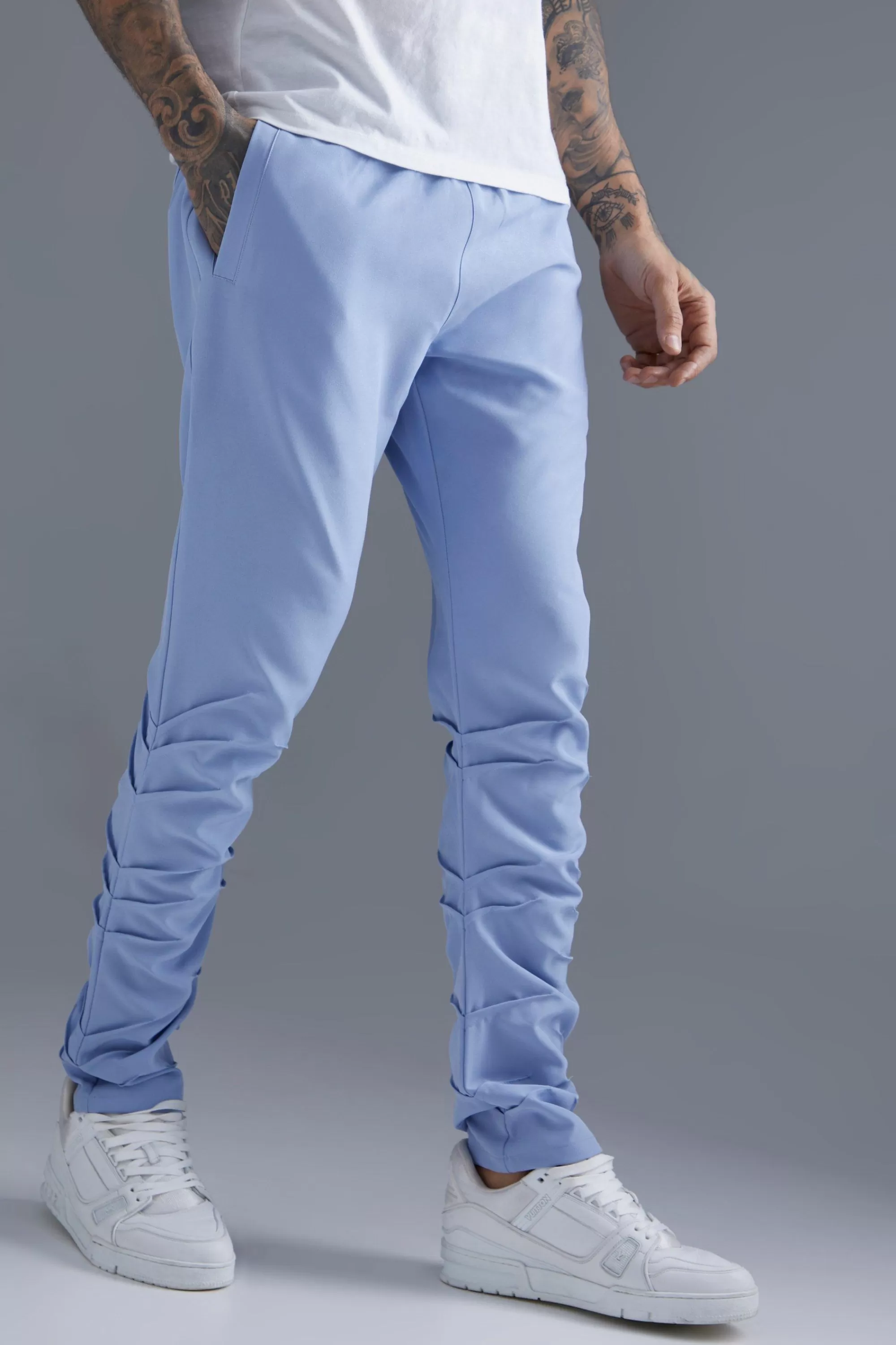 boohooMAN Stacked Leg Tailored Trouser | UK